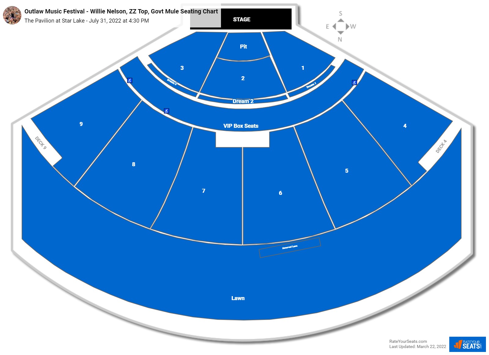 Outlaw Music Festival - Willie Nelson, ZZ Top, Govt Mule seating chart The Pavilion at Star Lake