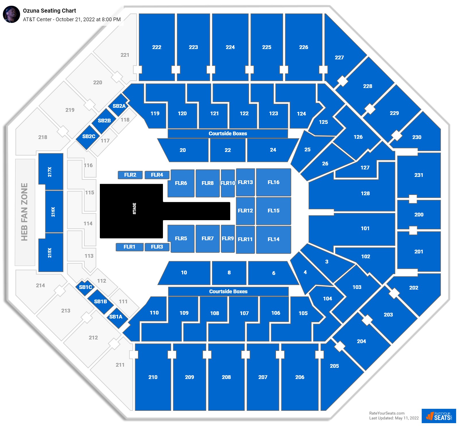 Ozuna seating chart AT&T Center
