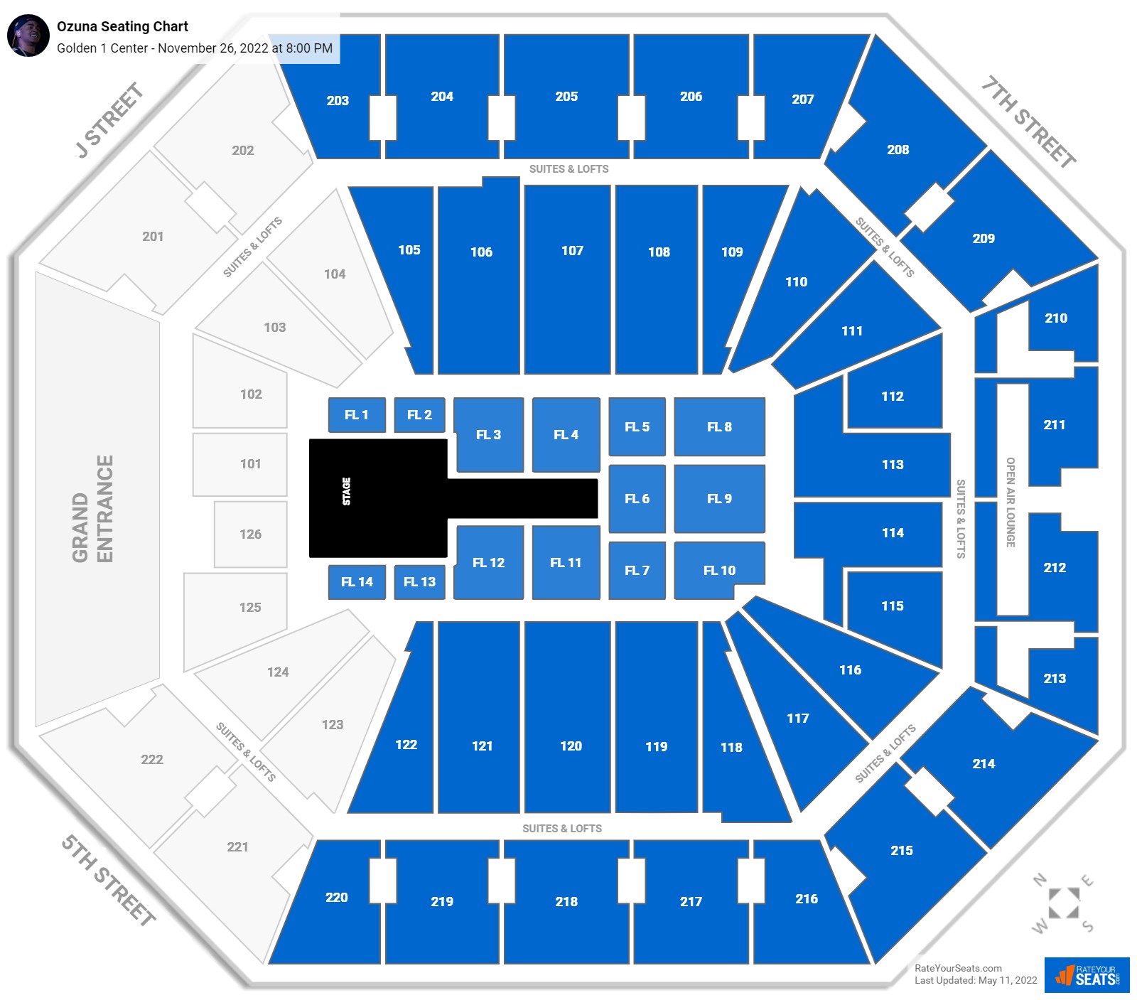 Ozuna seating chart Golden 1 Center