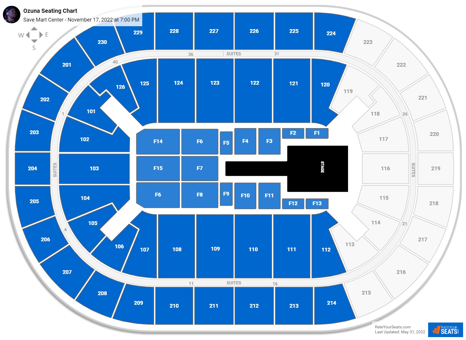 Ozuna seating chart Save Mart Center
