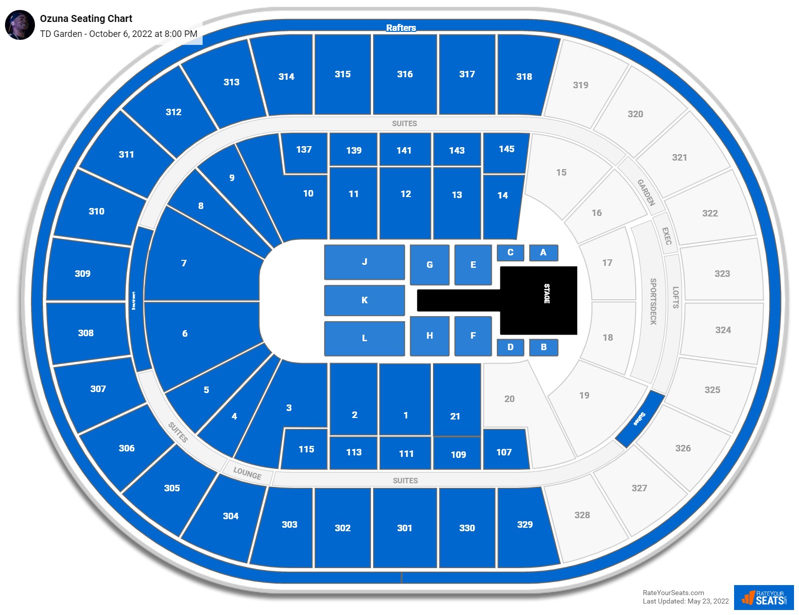Ozuna seating chart TD Garden