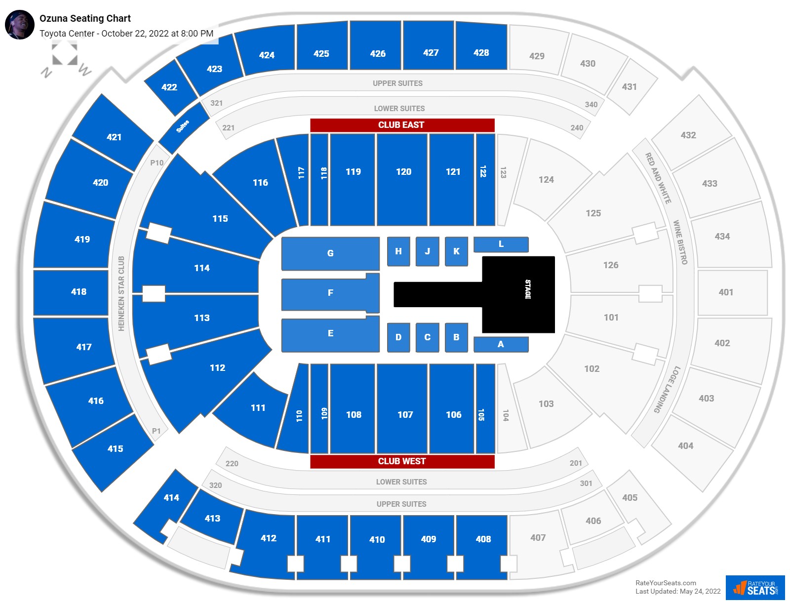 Ozuna seating chart Toyota Center