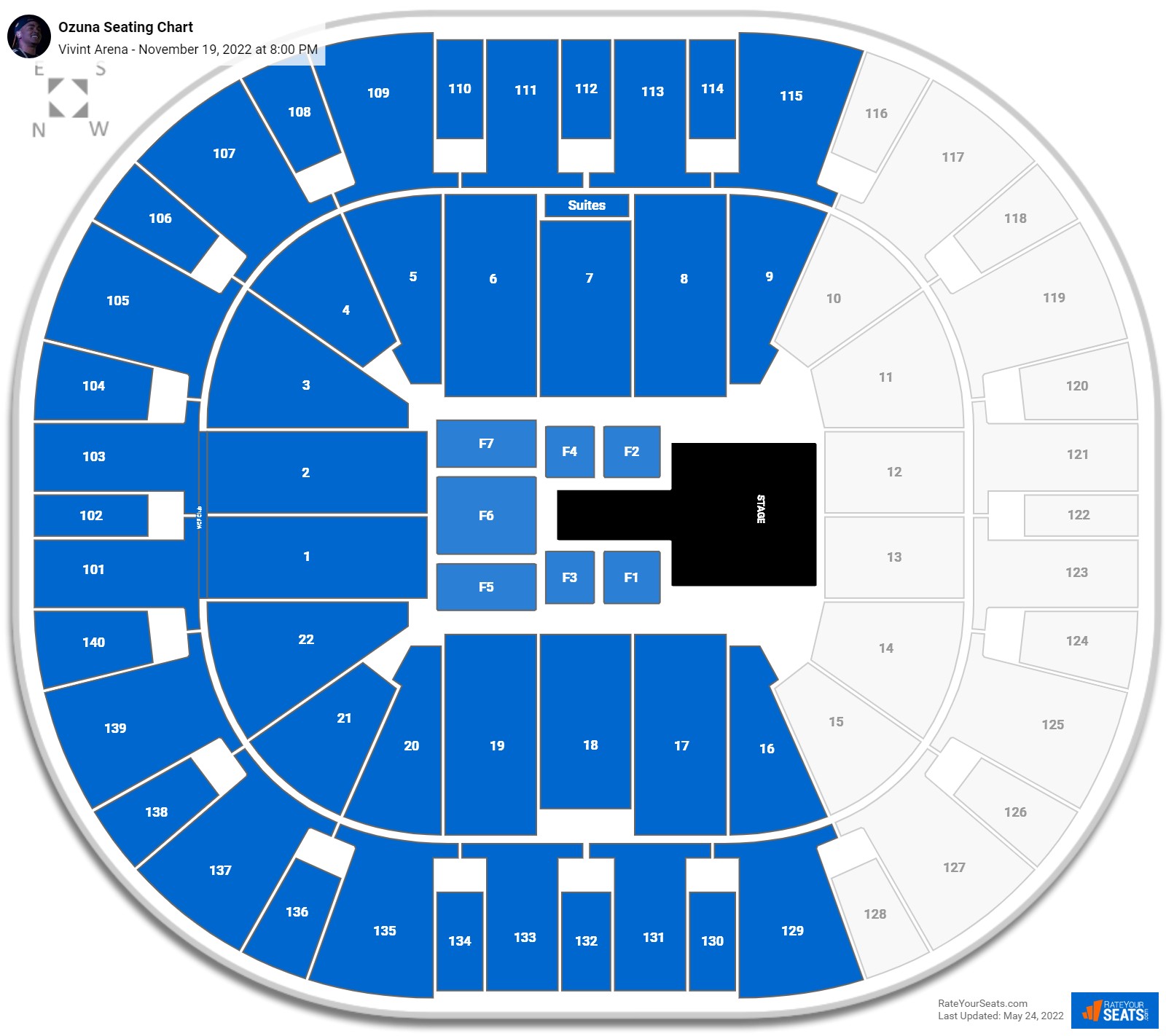 Ozuna seating chart Vivint Arena