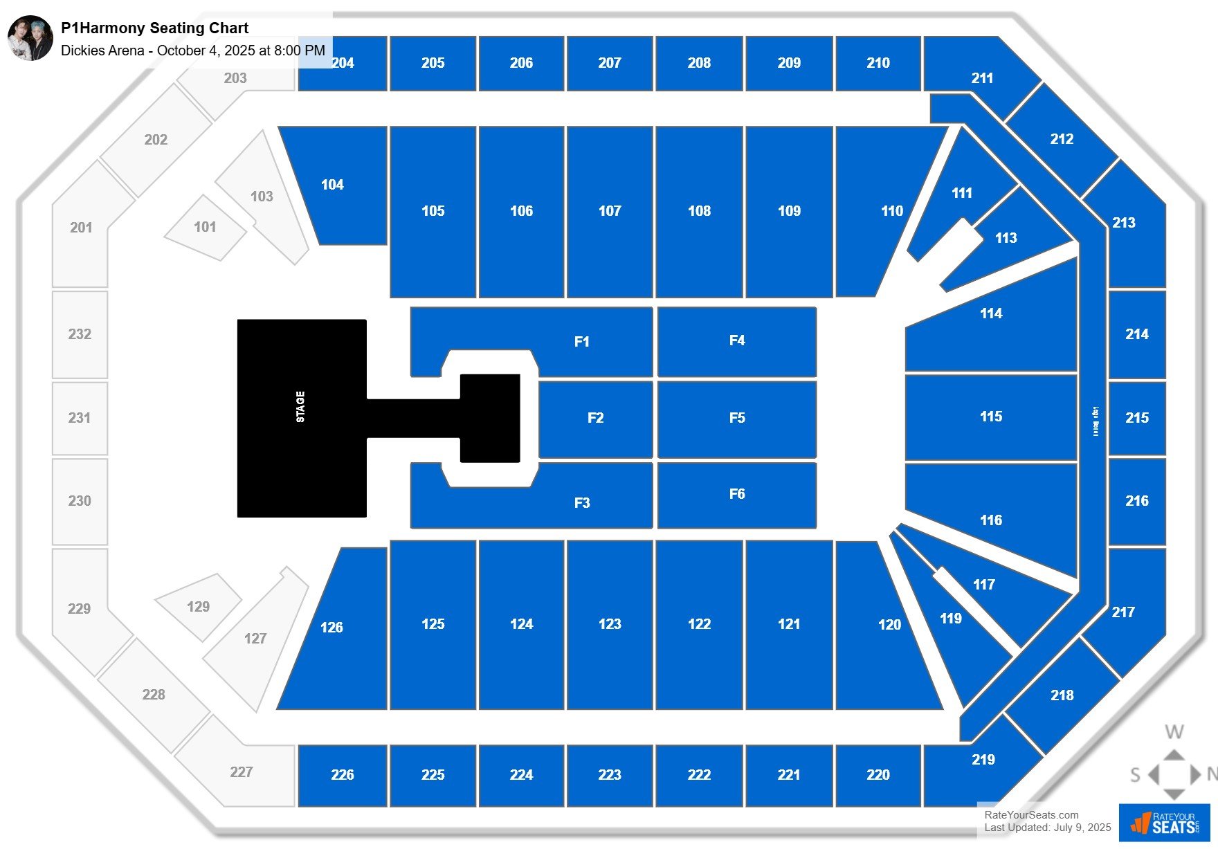 P1Harmony seating chart Dickies Arena