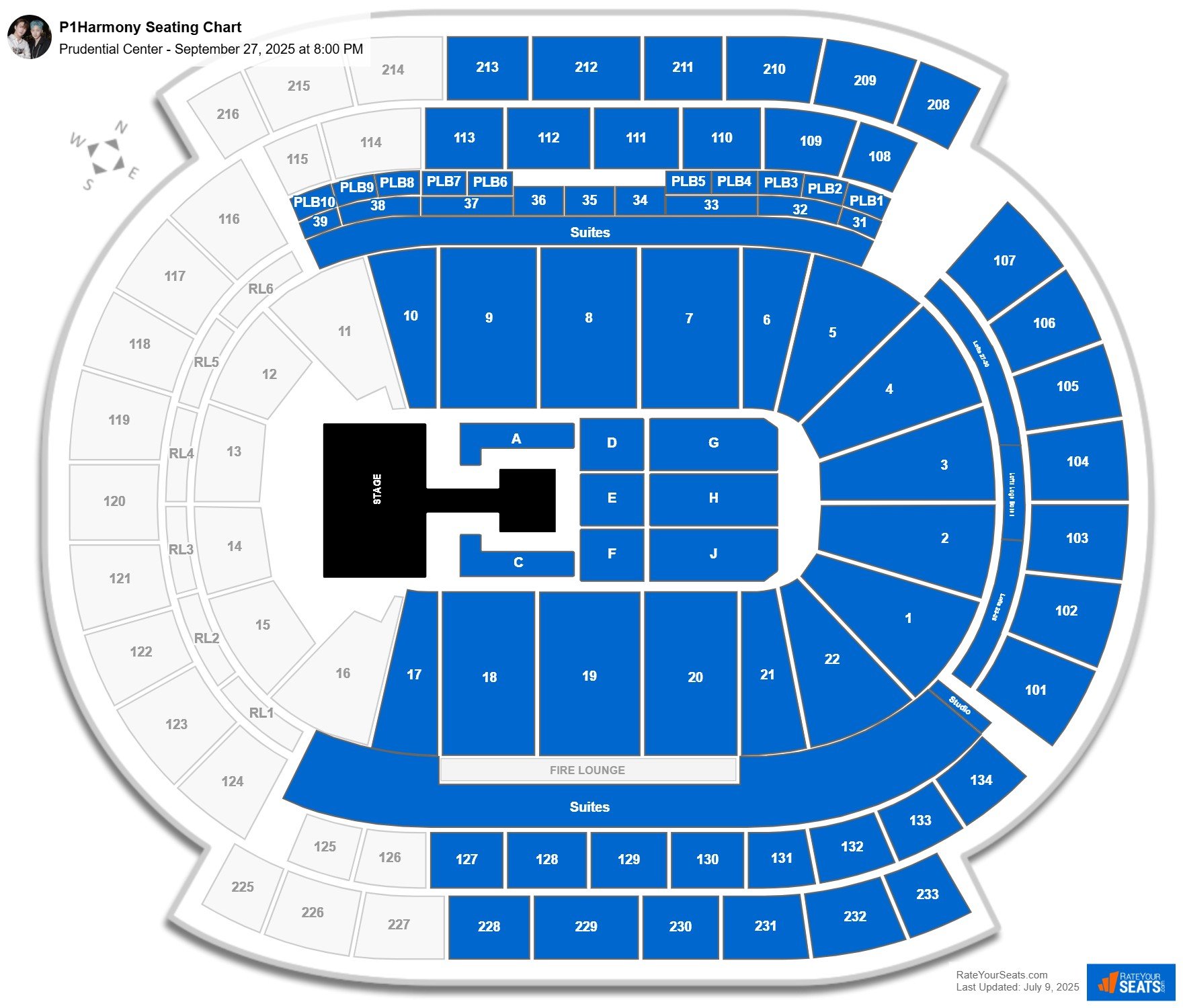 P1Harmony seating chart Prudential Center
