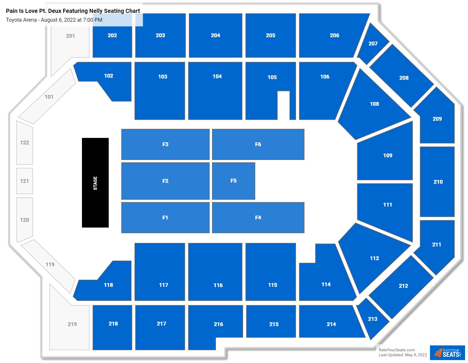 Pain Is Love Pt. Deux Featuring Nelly seating chart Toyota Arena