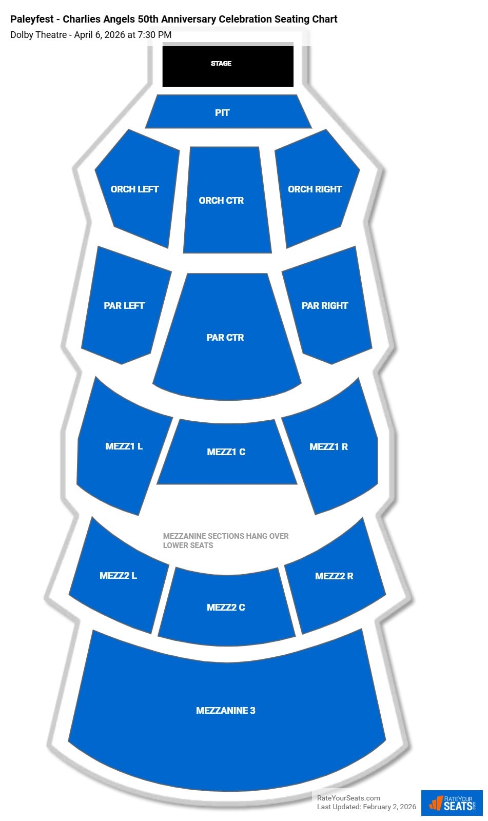 Paleyfest - Charlies Angels 50th Anniversary Celebration seating chart Dolby Theatre