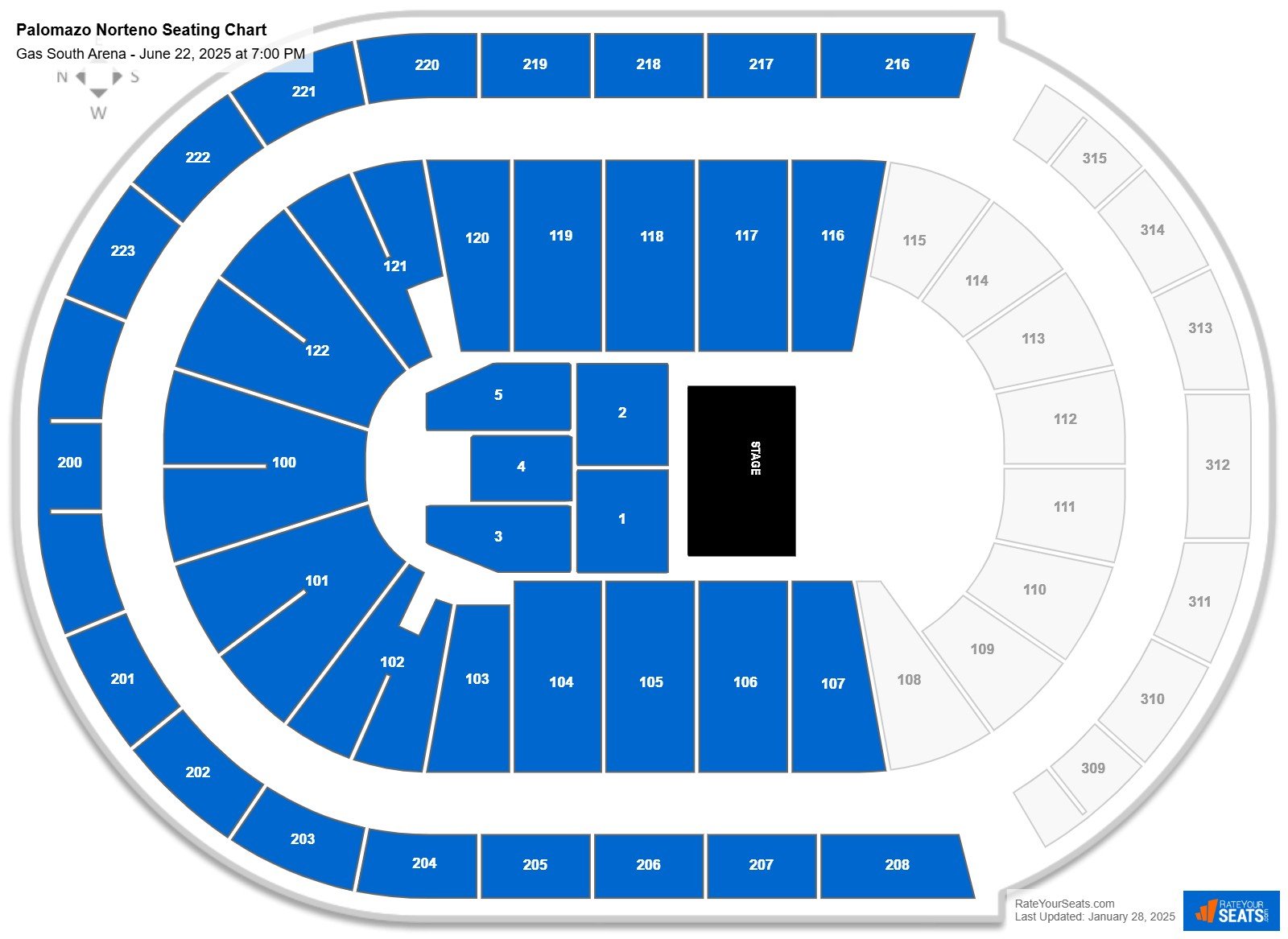 Palomazo Norteno seating chart Gas South Arena