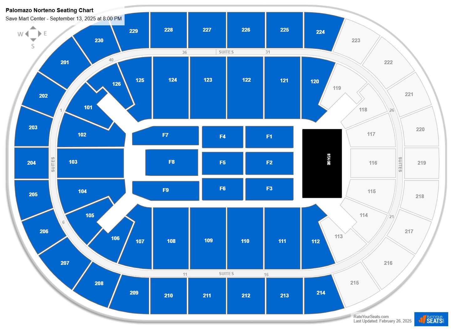 Palomazo Norteno seating chart Save Mart Center