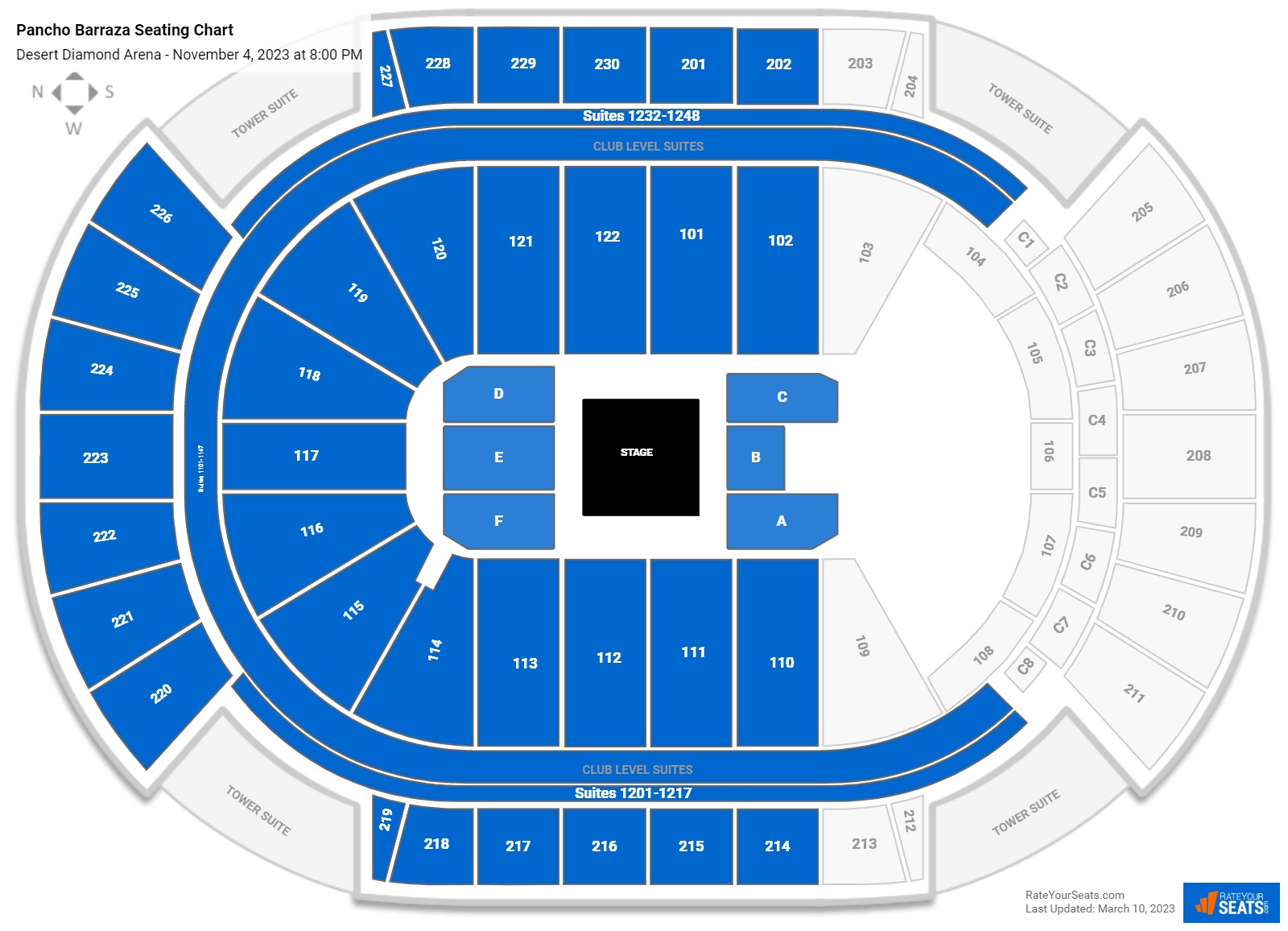Pancho Barraza seating chart Desert Diamond Arena