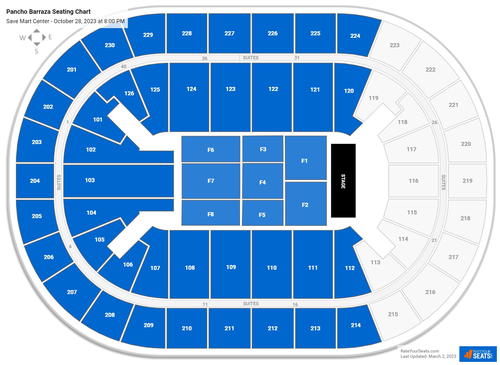 Pancho Barraza seating chart Save Mart Center