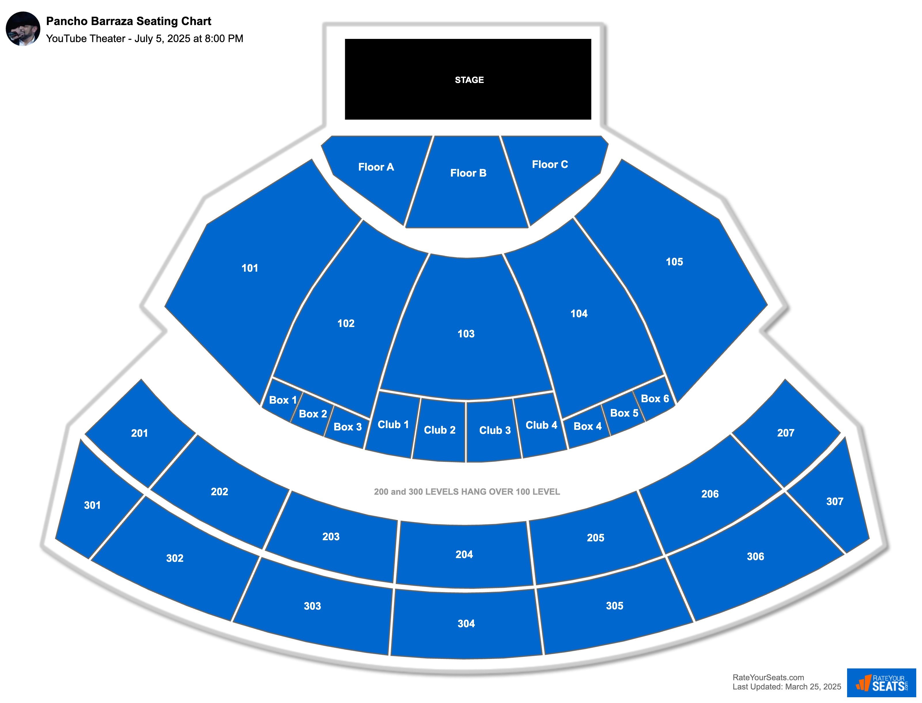 Pancho Barraza seating chart YouTube Theater