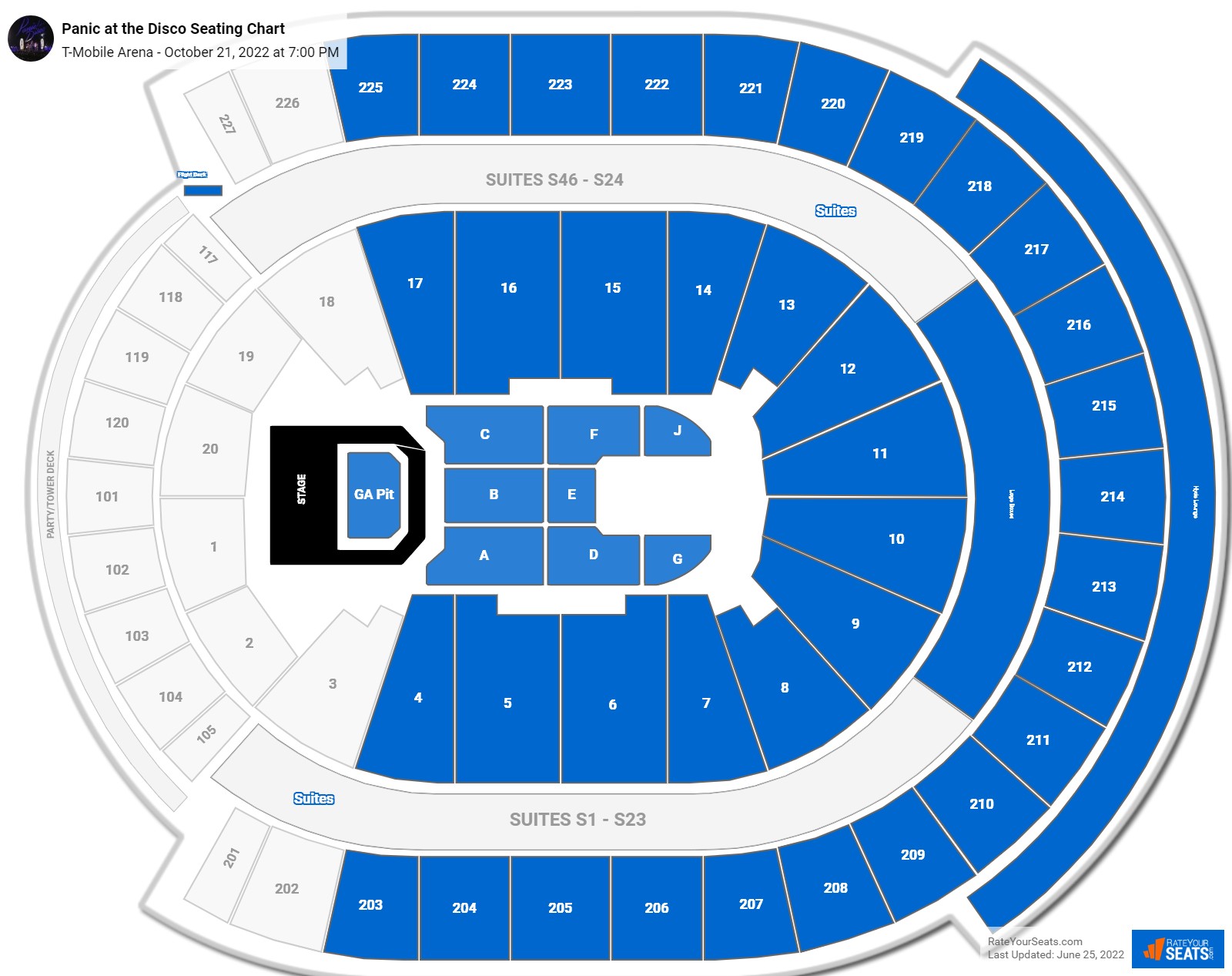 TMobile Arena Concert Seating Chart