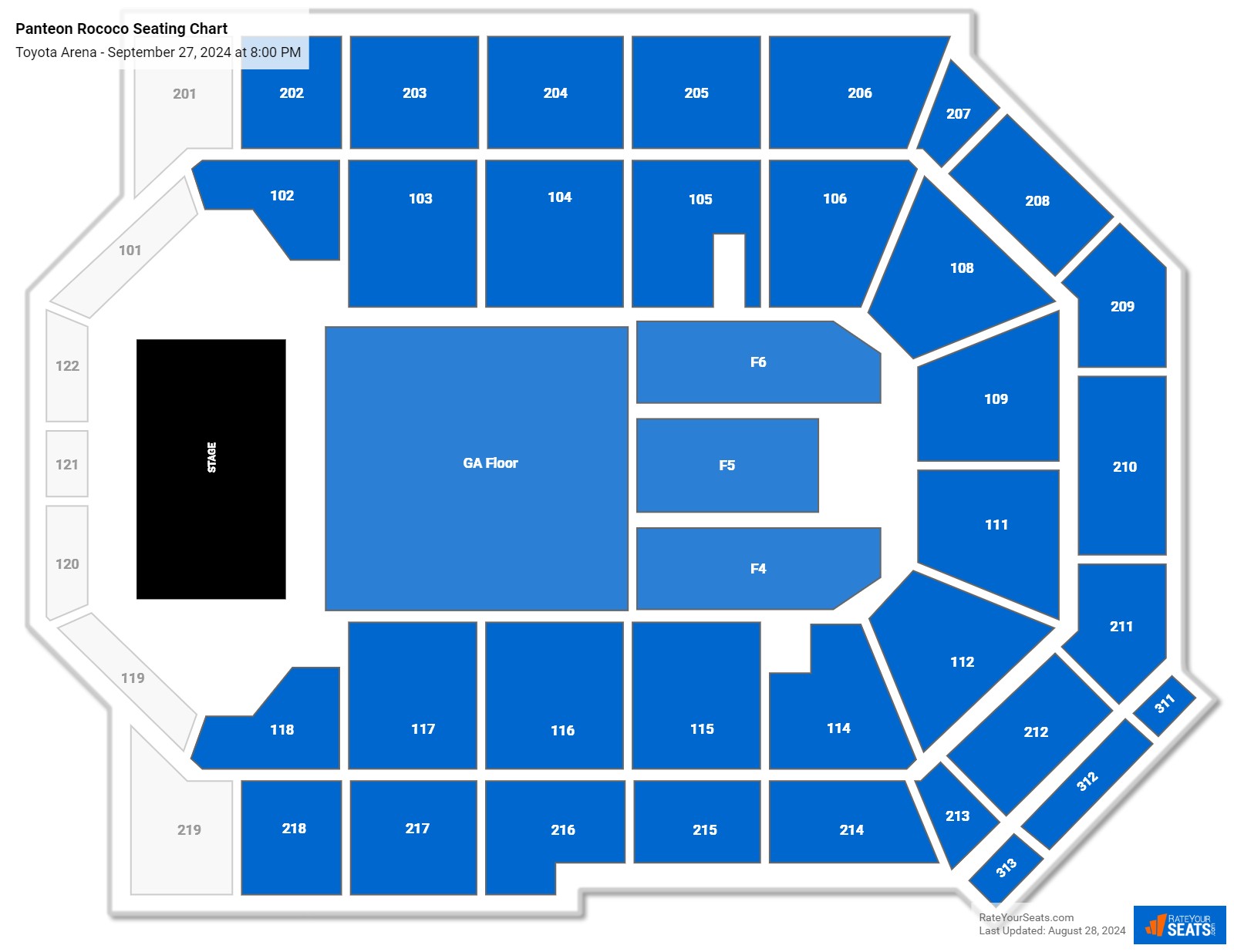 Toyota Arena Seating Chart - RateYourSeats.com