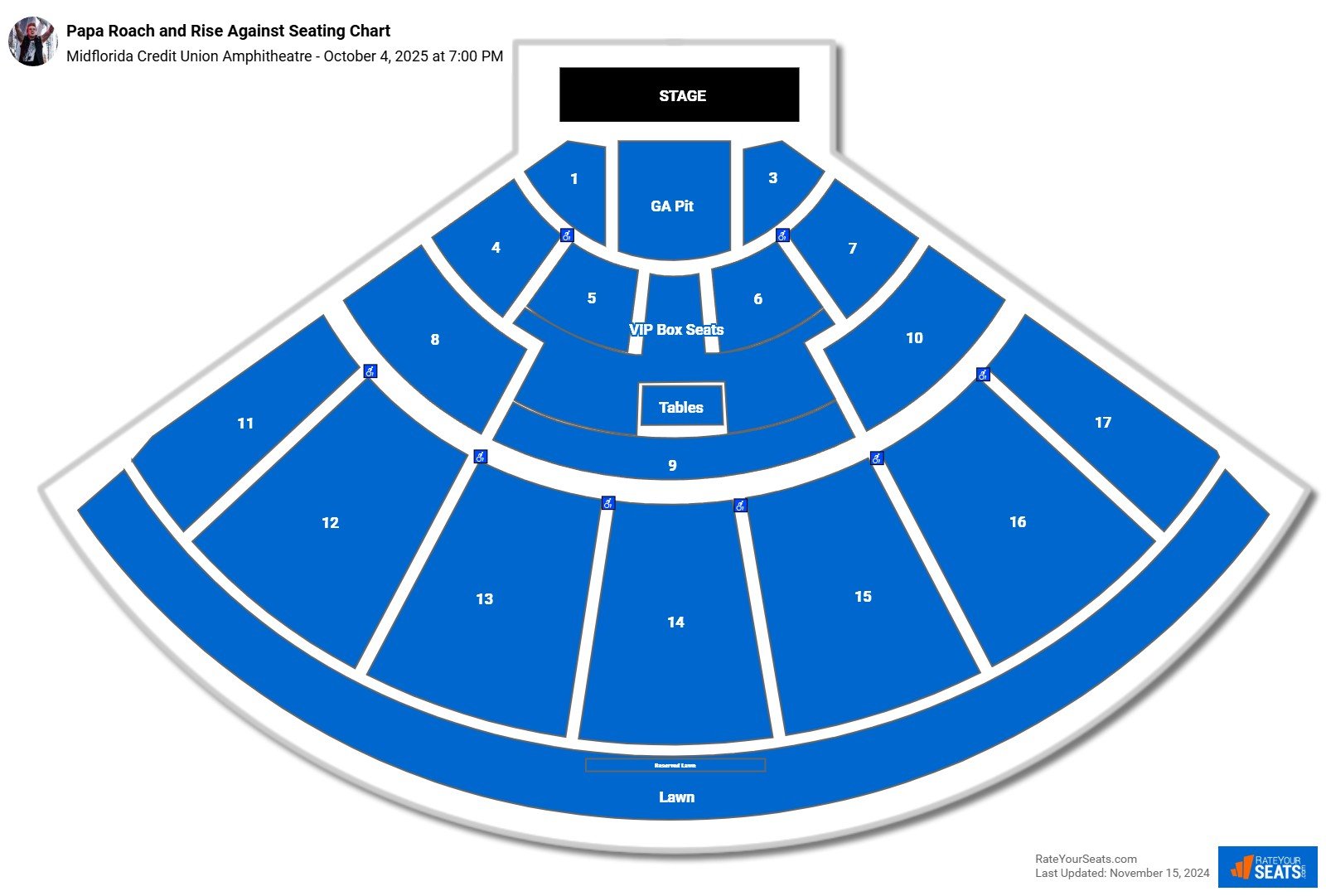 Papa Roach and Rise Against seating chart Midflorida Credit Union Amphitheatre