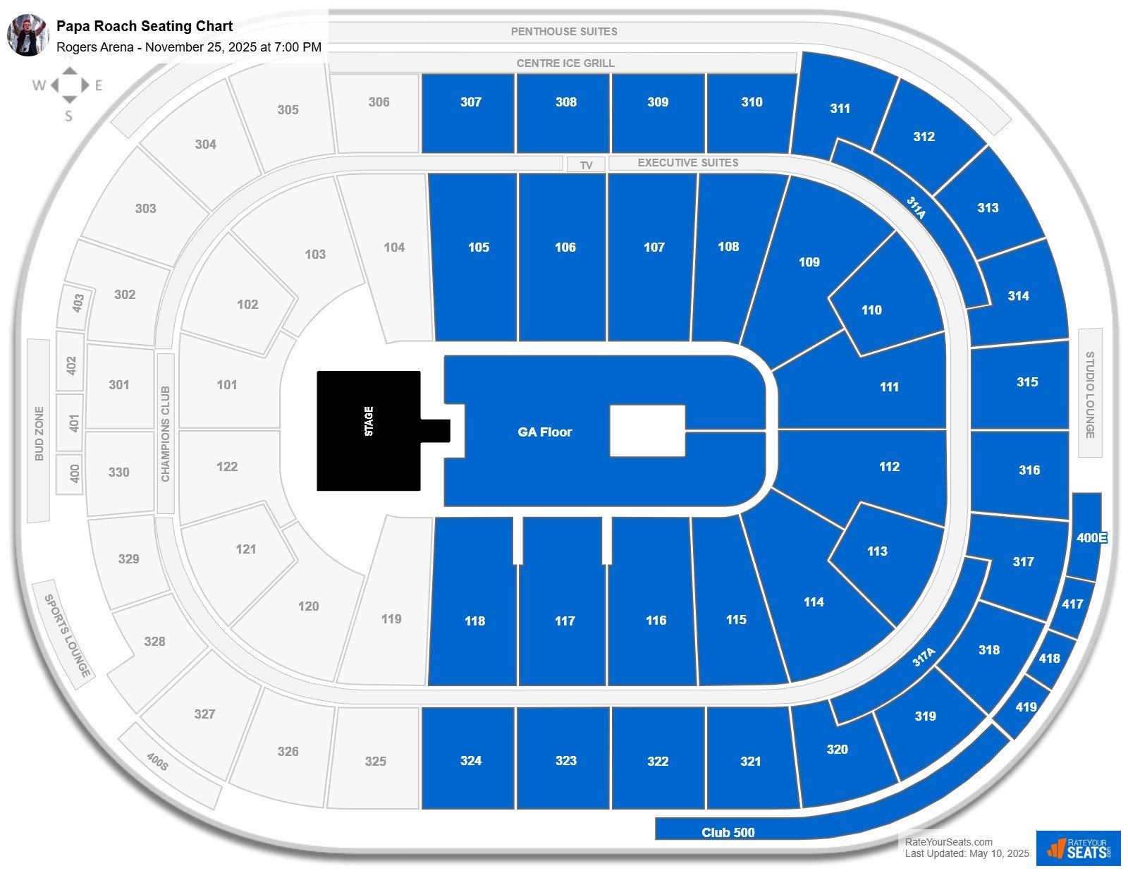Papa Roach seating chart Rogers Arena