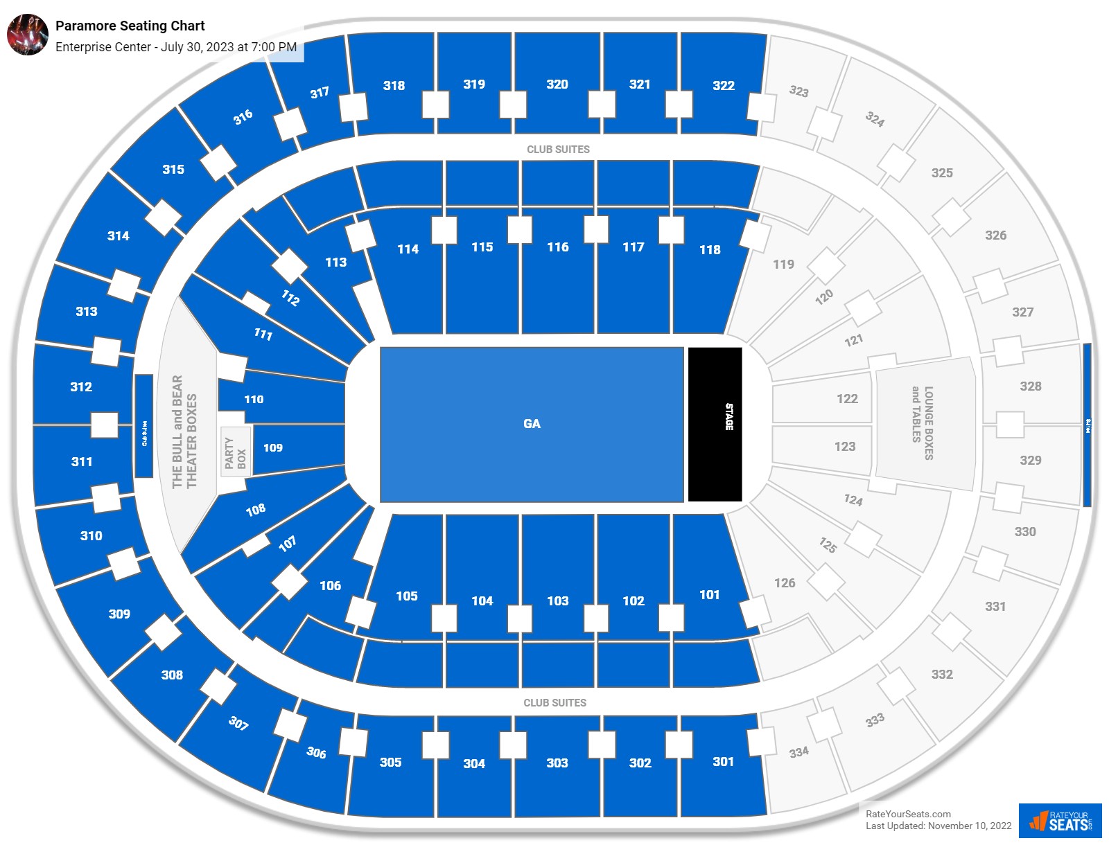 Paramore seating chart Enterprise Center