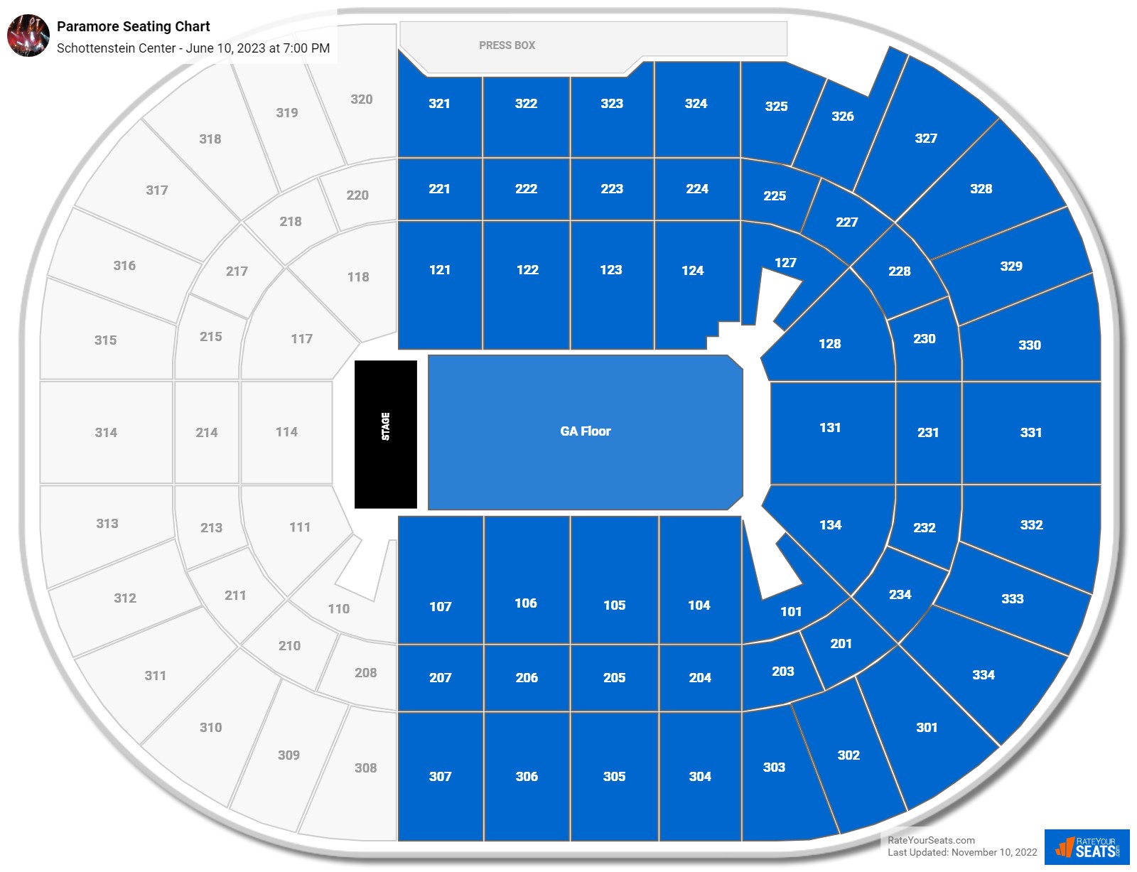 Paramore seating chart Schottenstein Center