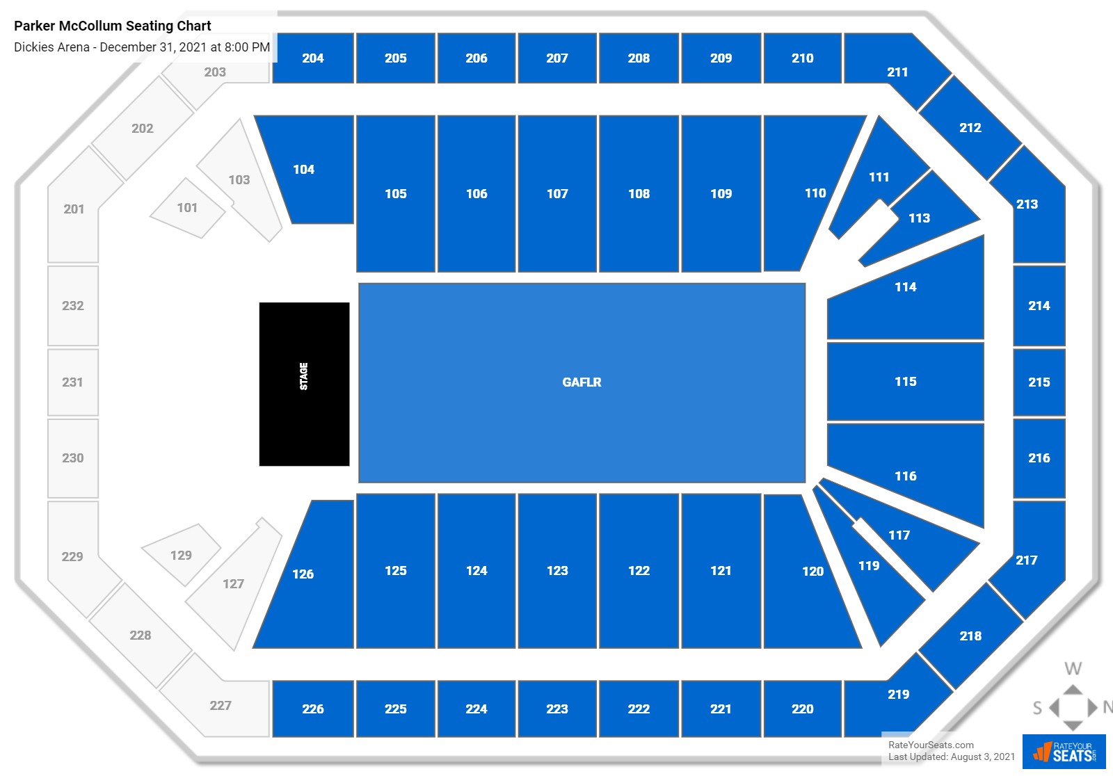 Dickies Arena Seating Charts for Concerts