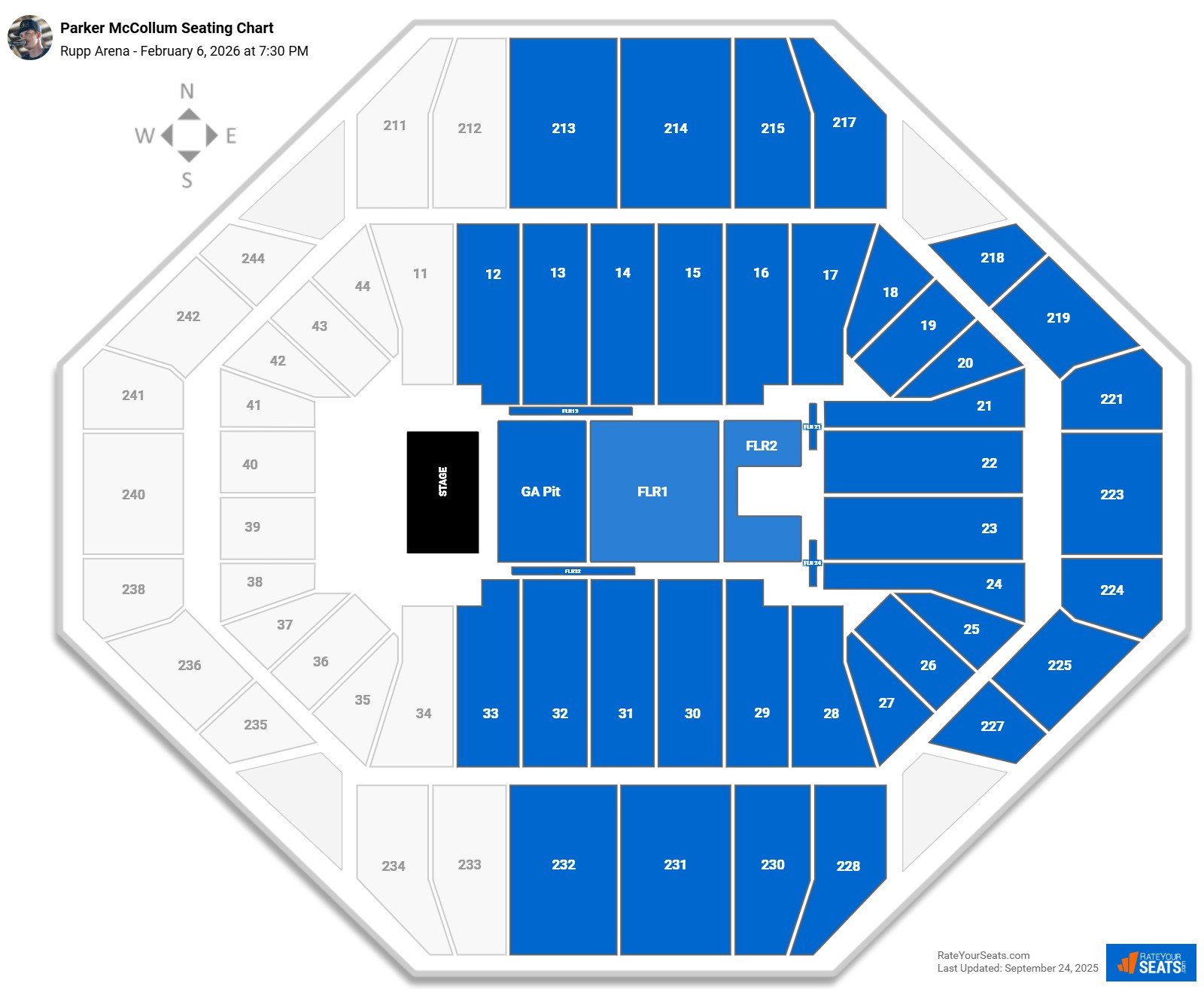 Parker McCollum seating chart Rupp Arena