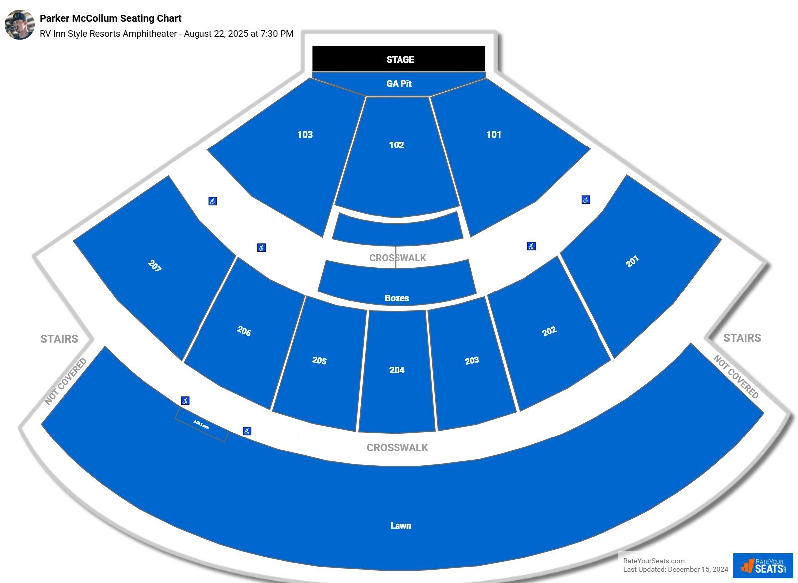 Parker McCollum seating chart Cascades Amphitheater