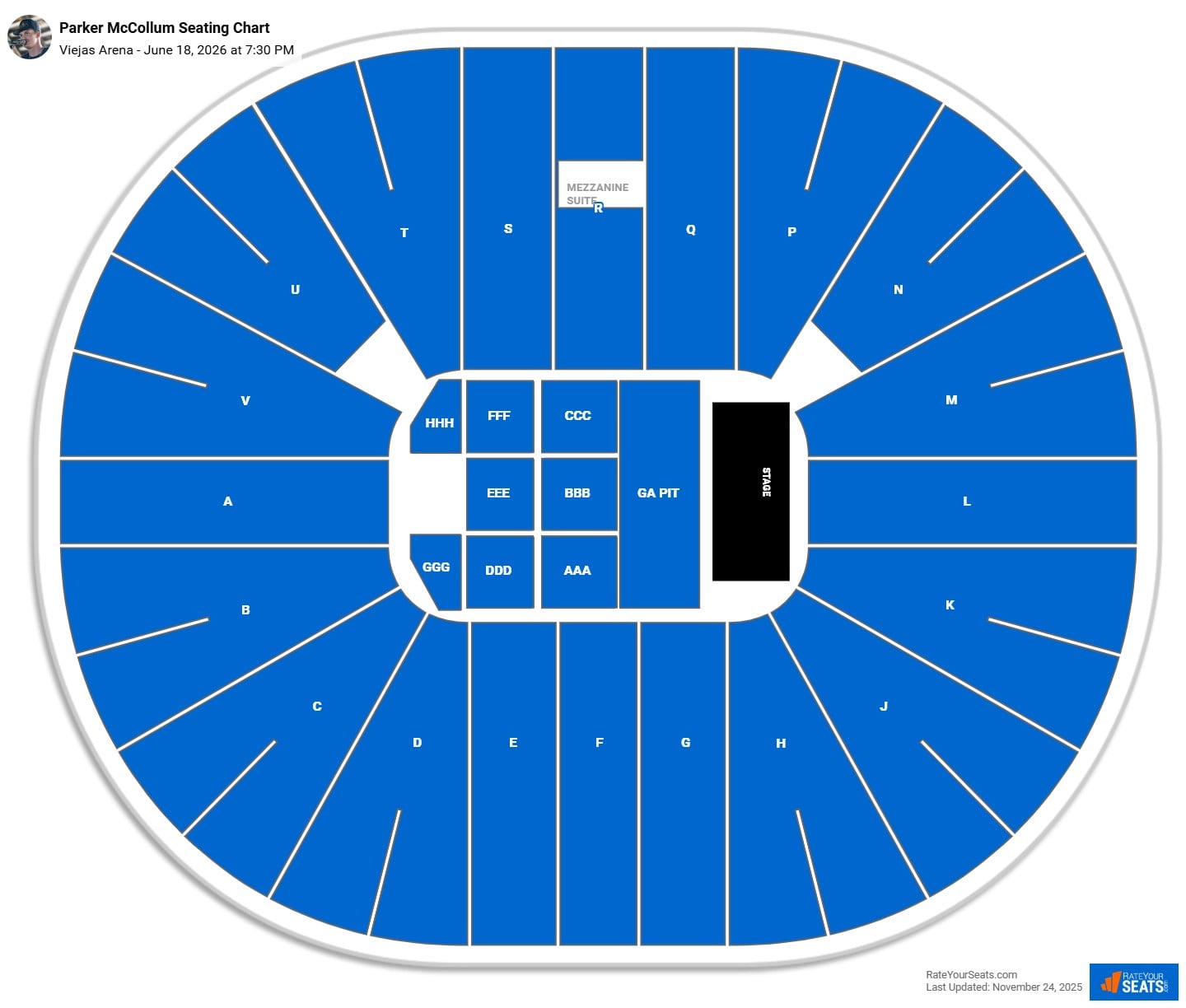 Parker McCollum seating chart Viejas Arena