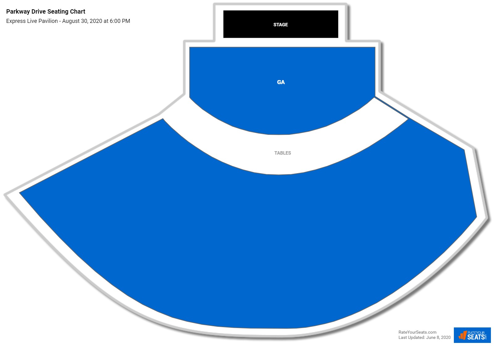 Parkway Drive seating chart Express Live Pavilion