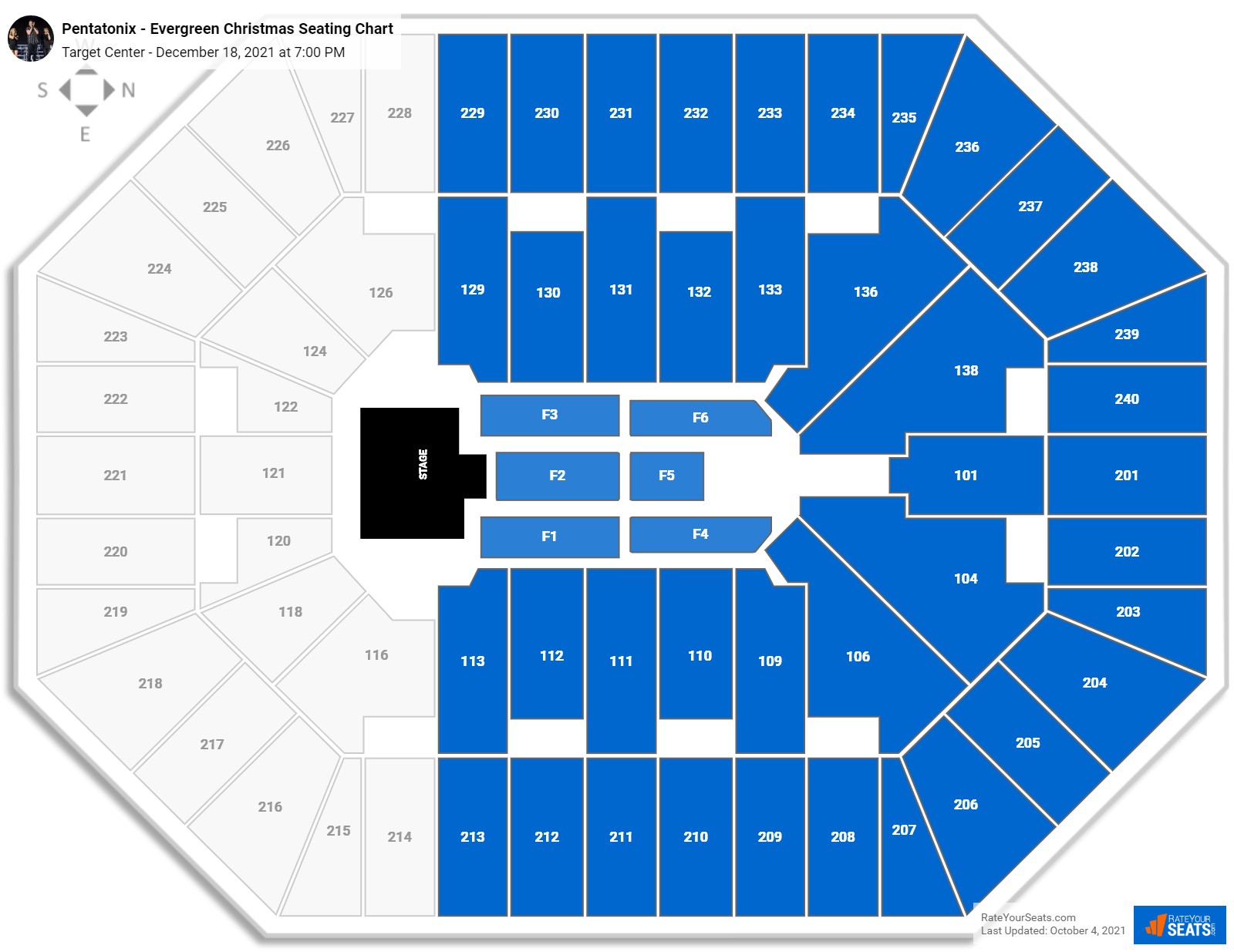 Pentatonix - Evergreen Christmas seating chart Target Center