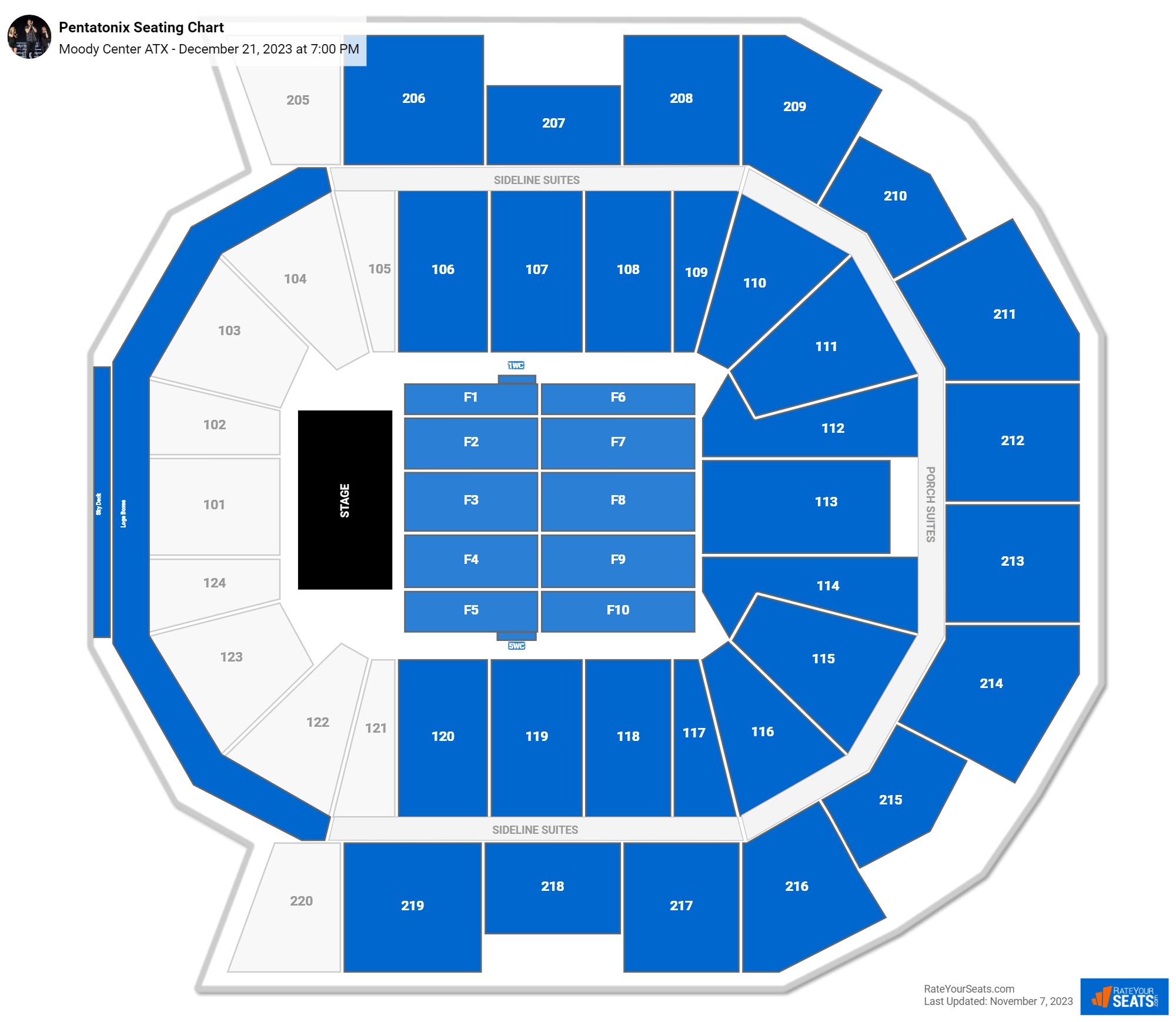 Pentatonix seating chart Moody Center ATX