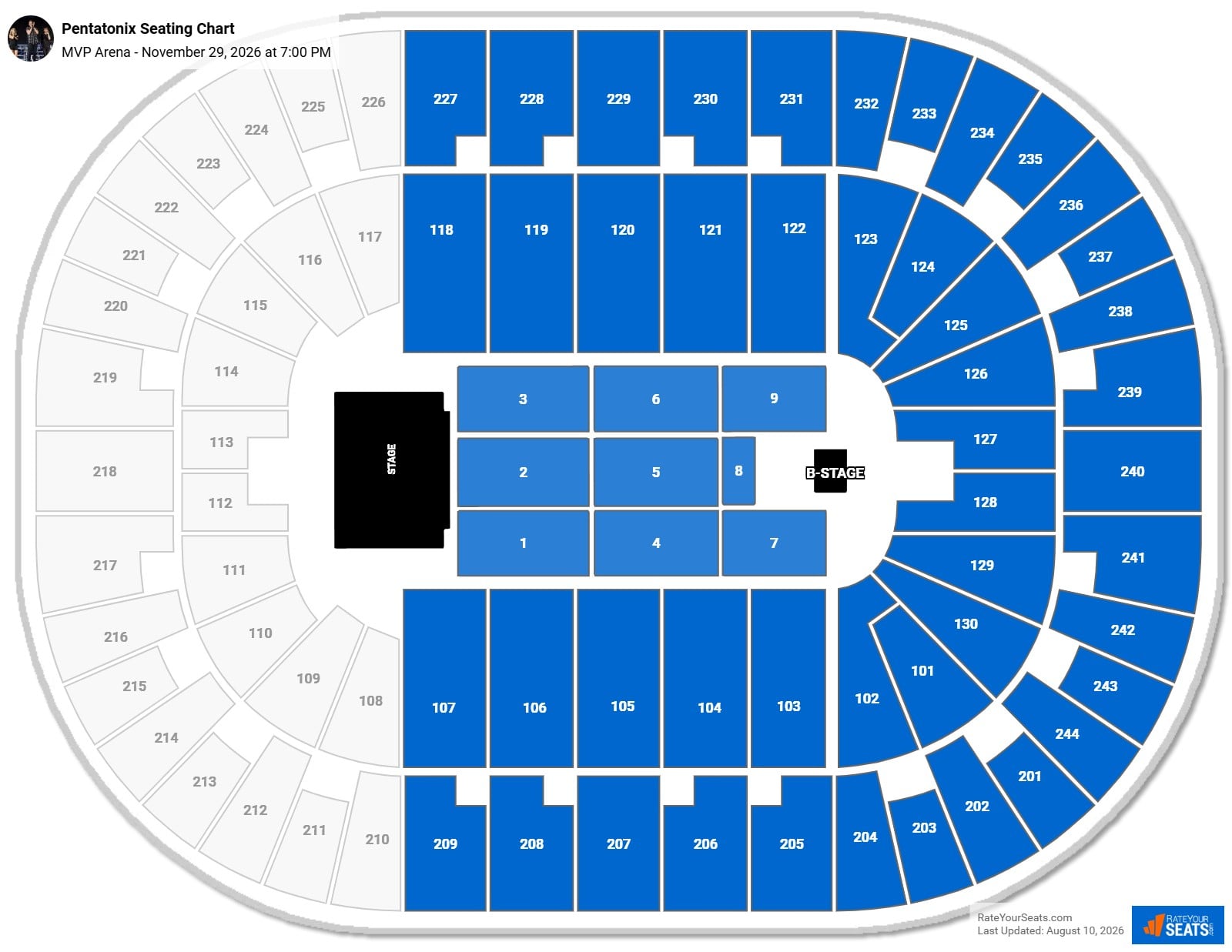 Pentatonix Seating Chart at MVP Arena