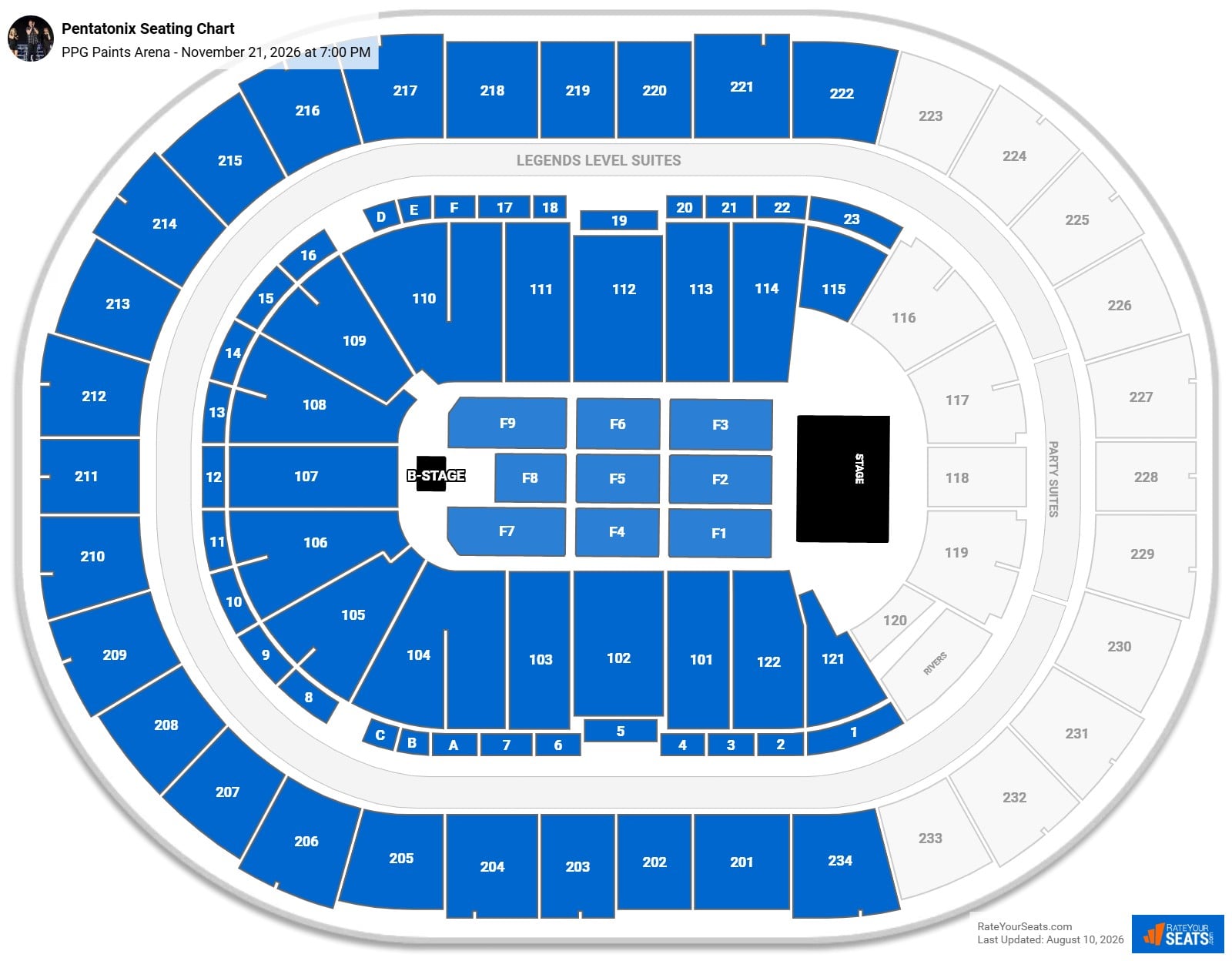Pentatonix Seating Chart at PPG Paints Arena