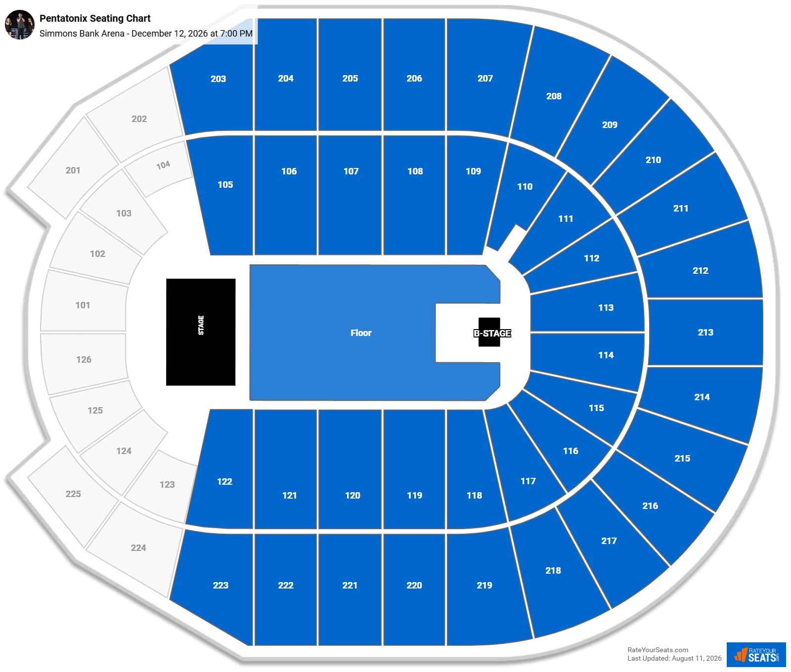 Pentatonix Seating Chart at Simmons Bank Arena