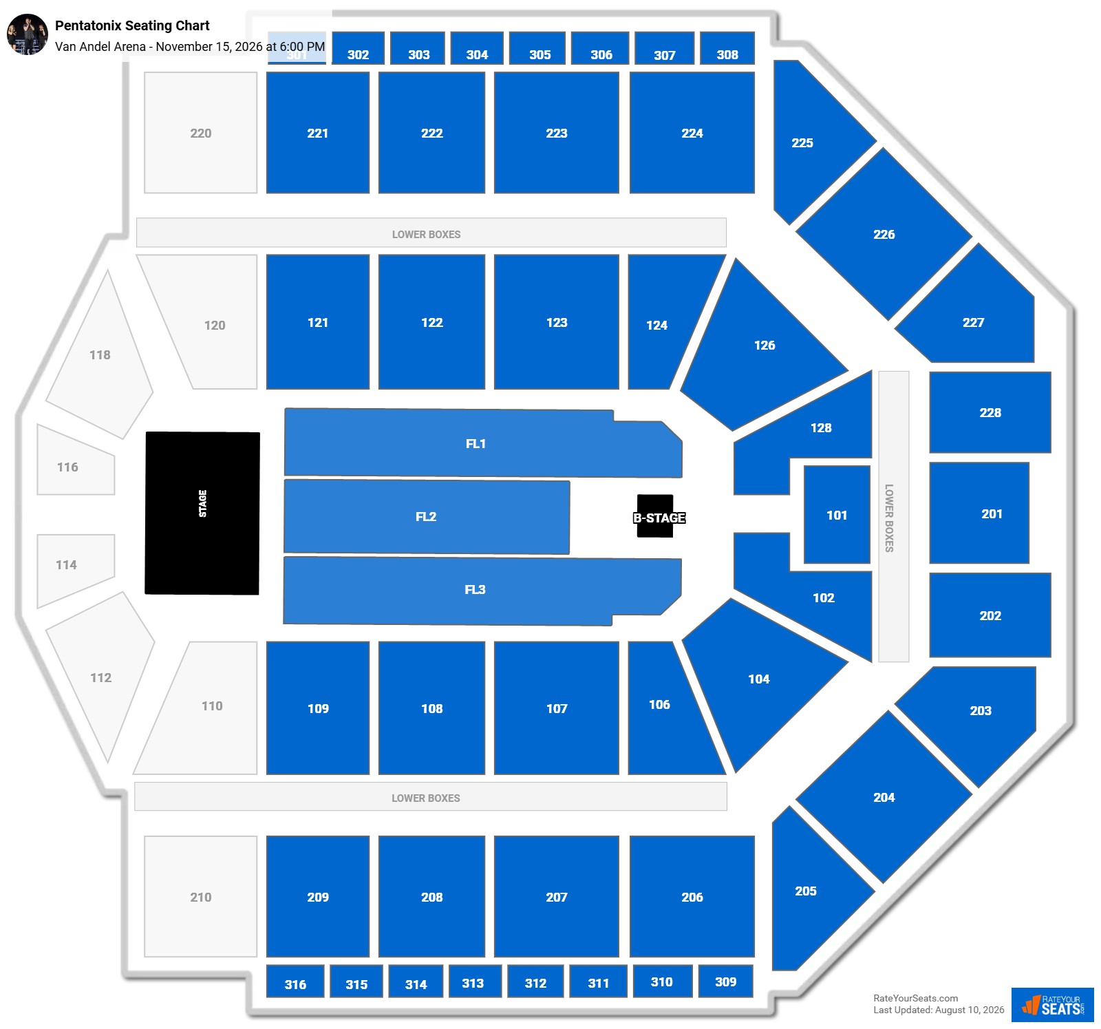 Pentatonix Seating Chart at Van Andel Arena