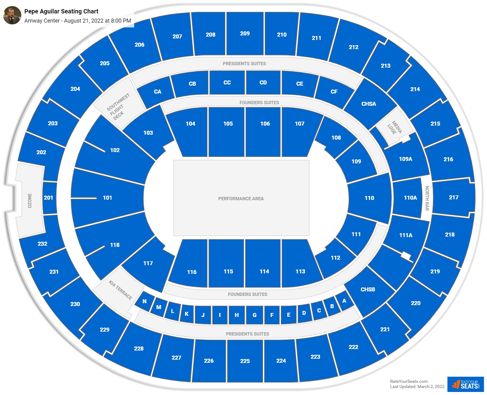Pepe Aguilar seating chart Amway Center
