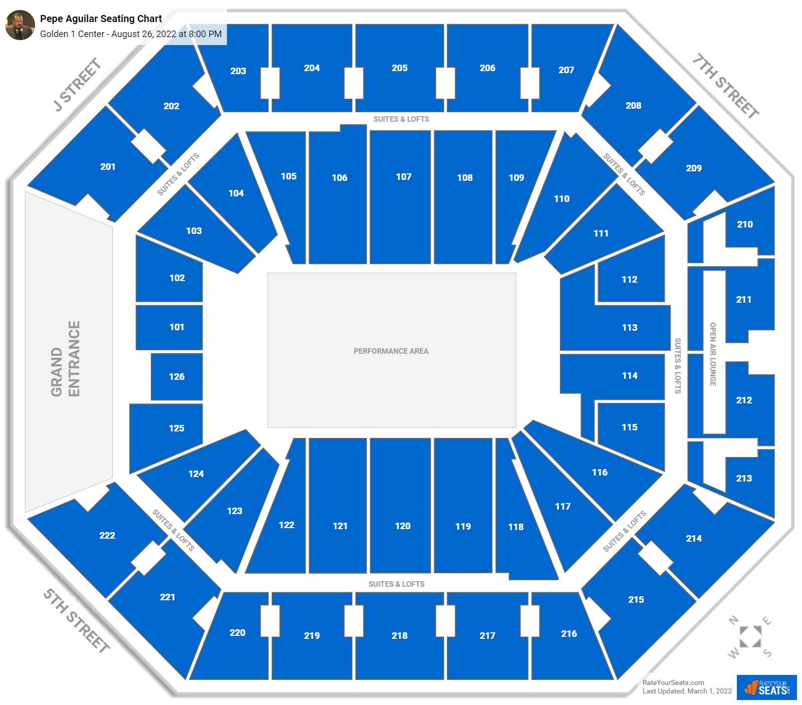 Pepe Aguilar seating chart Golden 1 Center