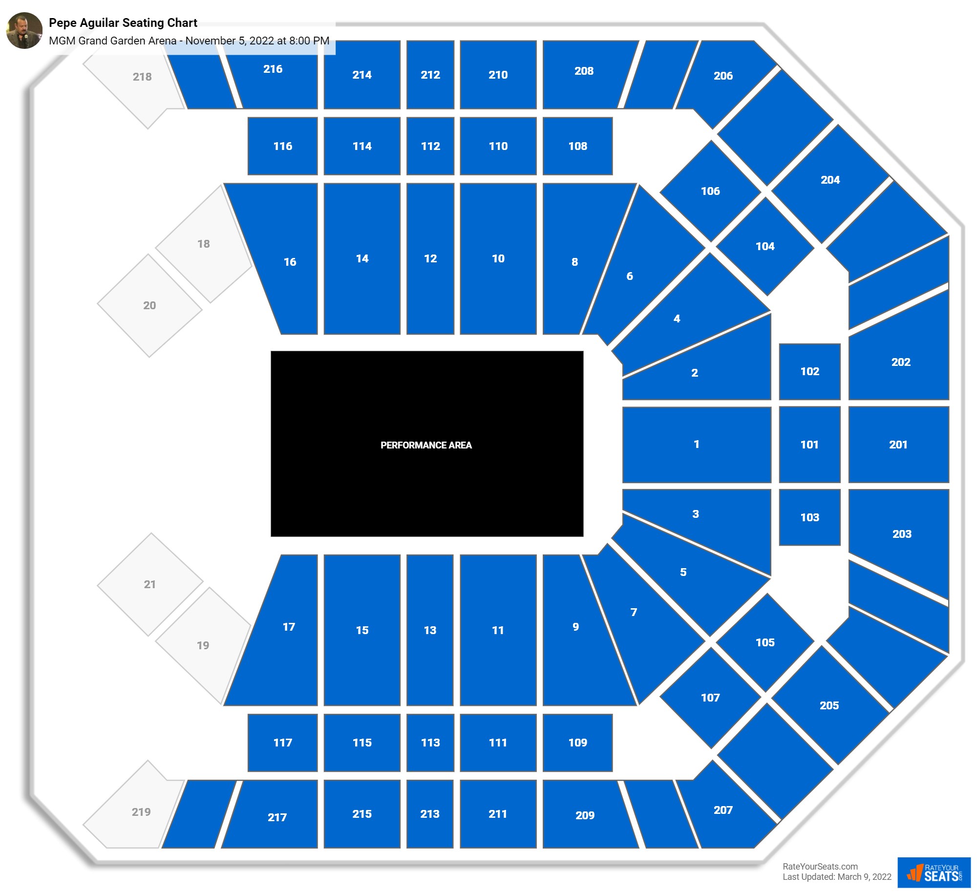 MGM Grand Garden Arena Seating Chart - RateYourSeats.com