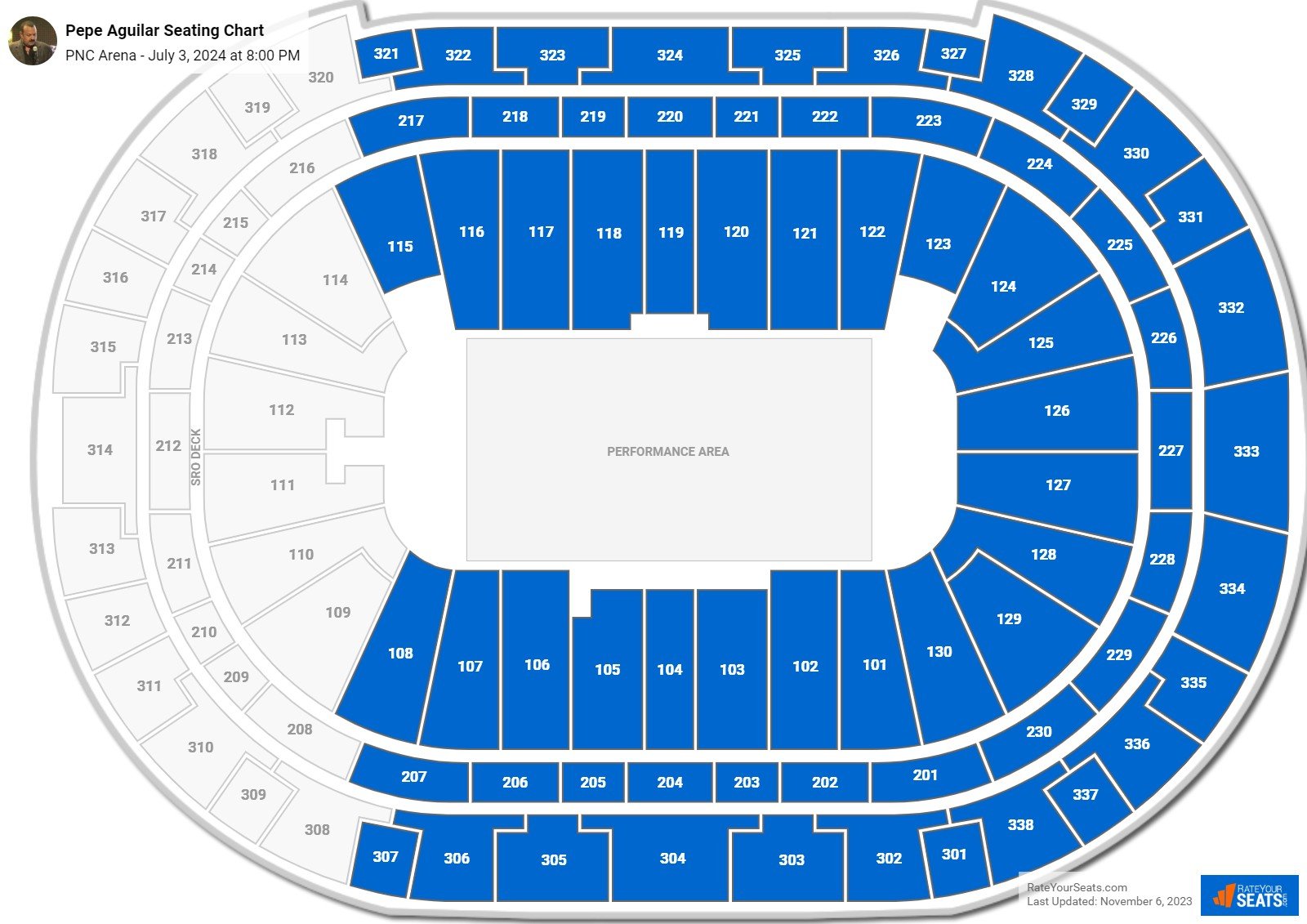 Pepe Aguilar seating chart PNC Arena