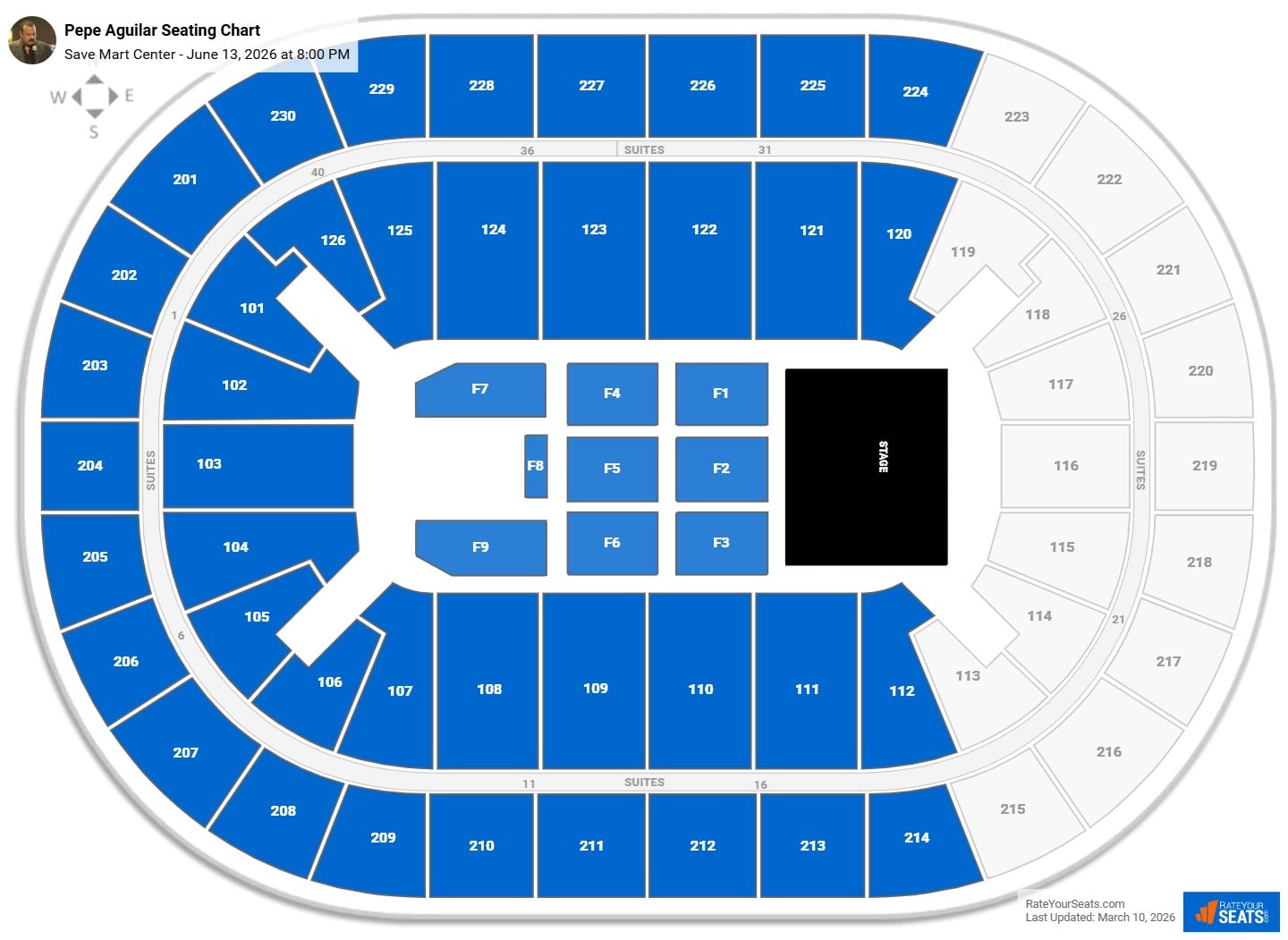 Pepe Aguilar seating chart Save Mart Center