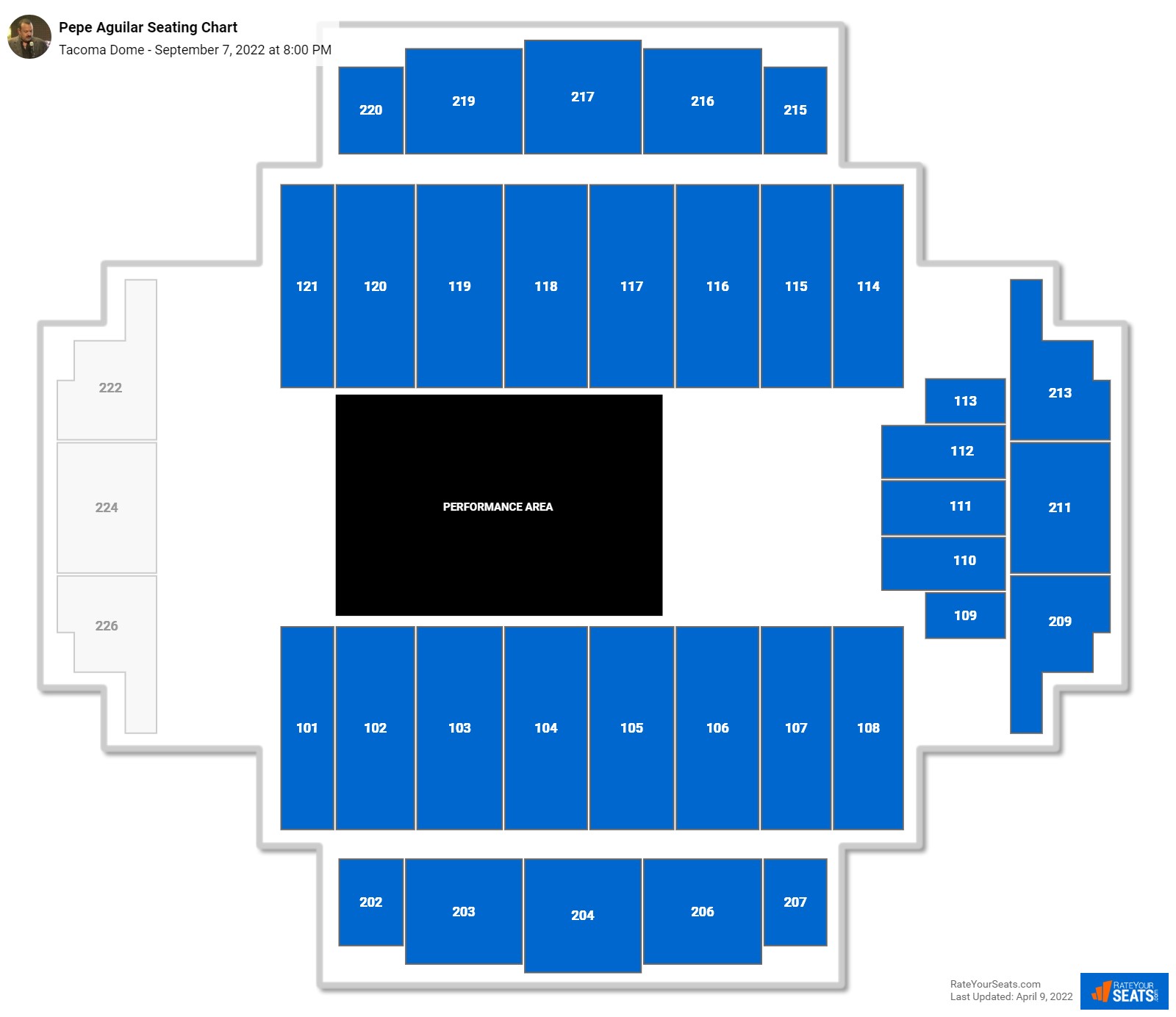 Pepe Aguilar seating chart Tacoma Dome
