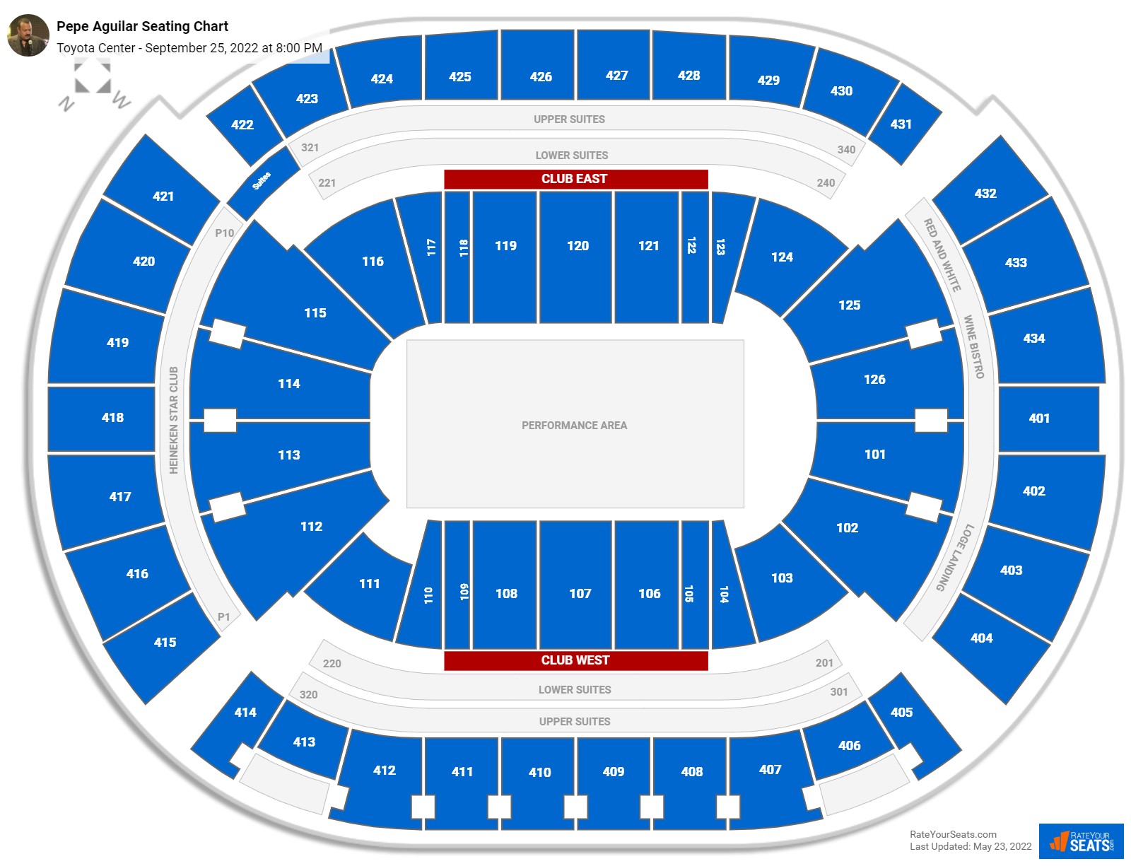 Toyota Center Concert Seating Chart