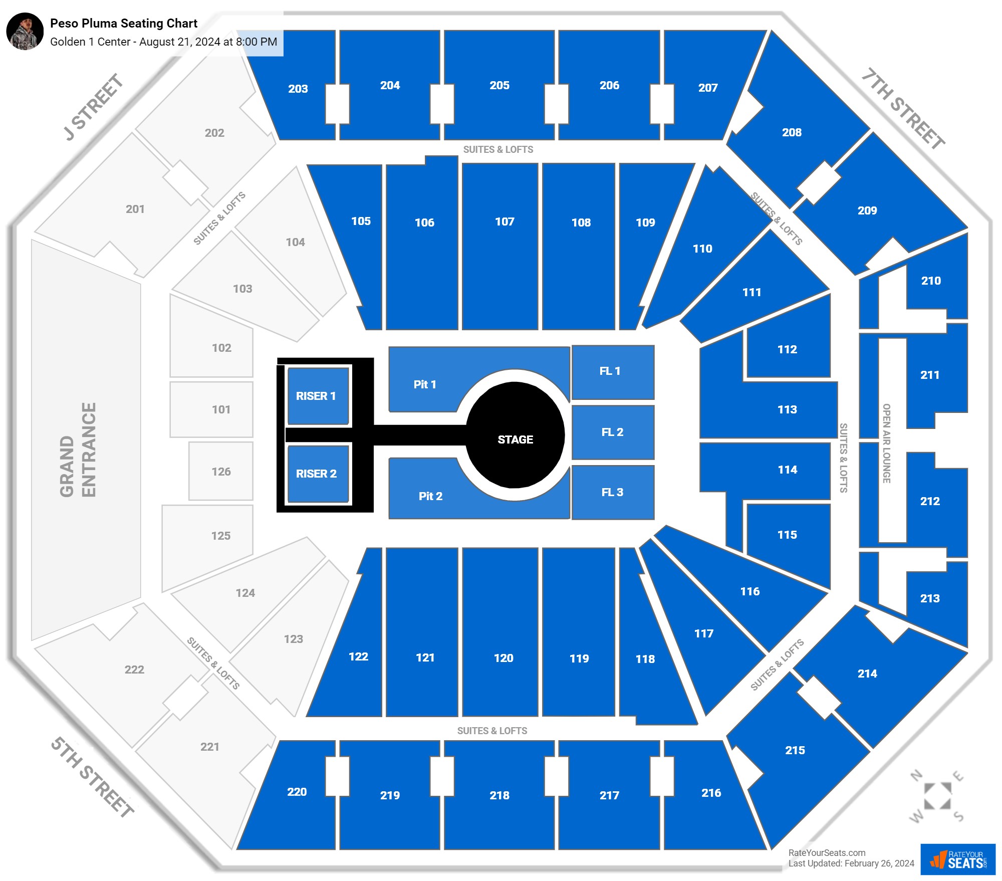 Golden 1 Center Concert Seating Chart