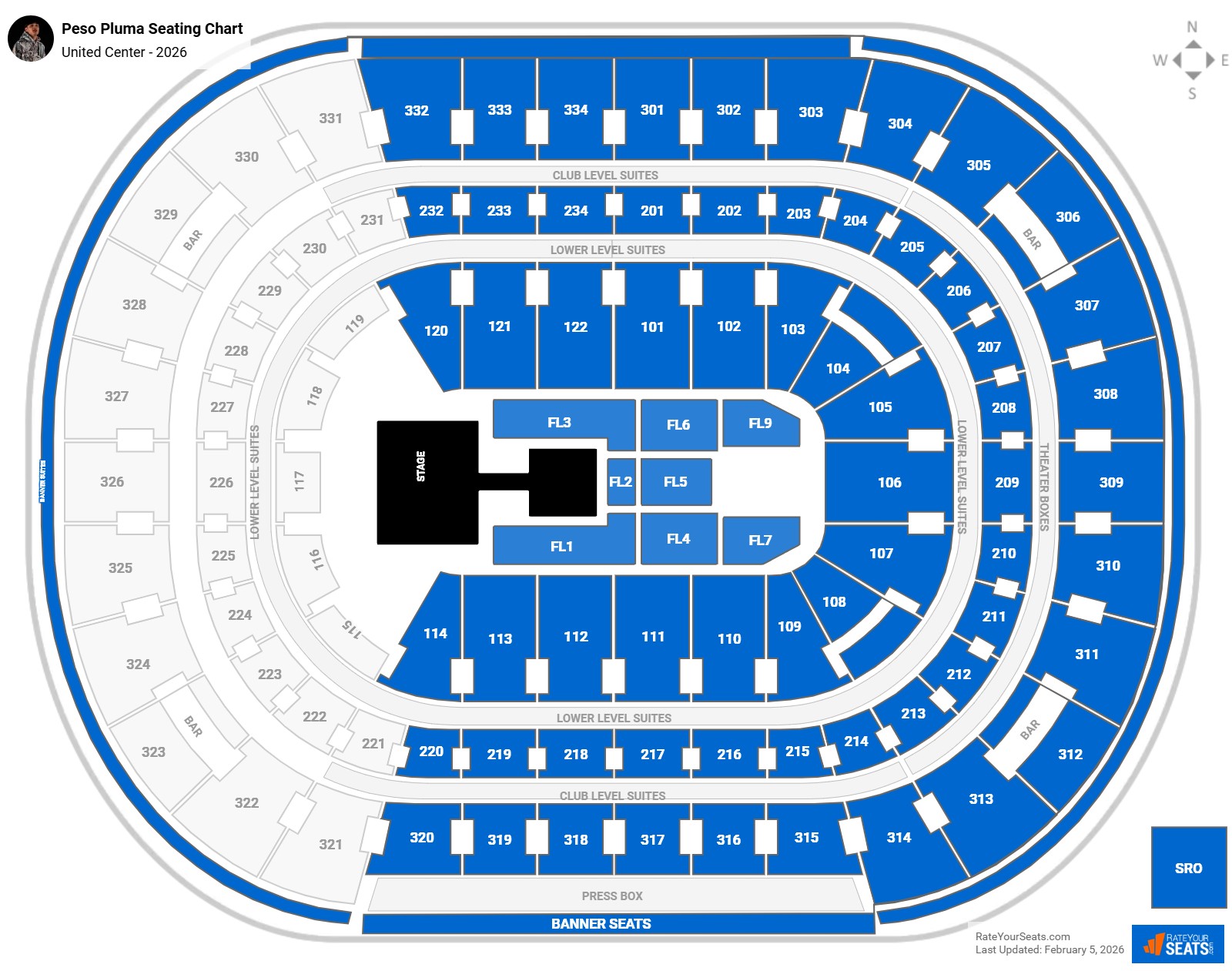 Peso Pluma seating chart United Center