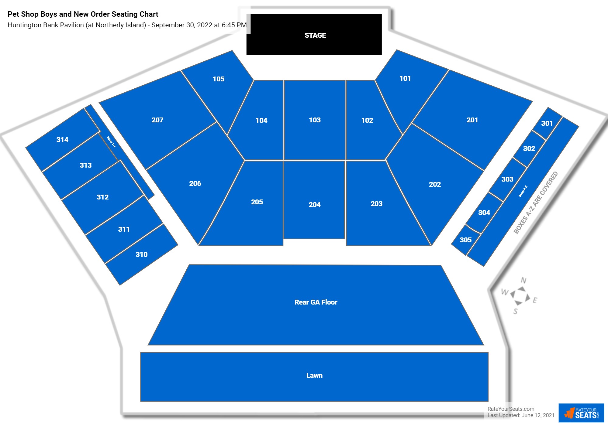 Pet Shop Boys and New Order seating chart Huntington Bank Pavilion (at Northerly Island)