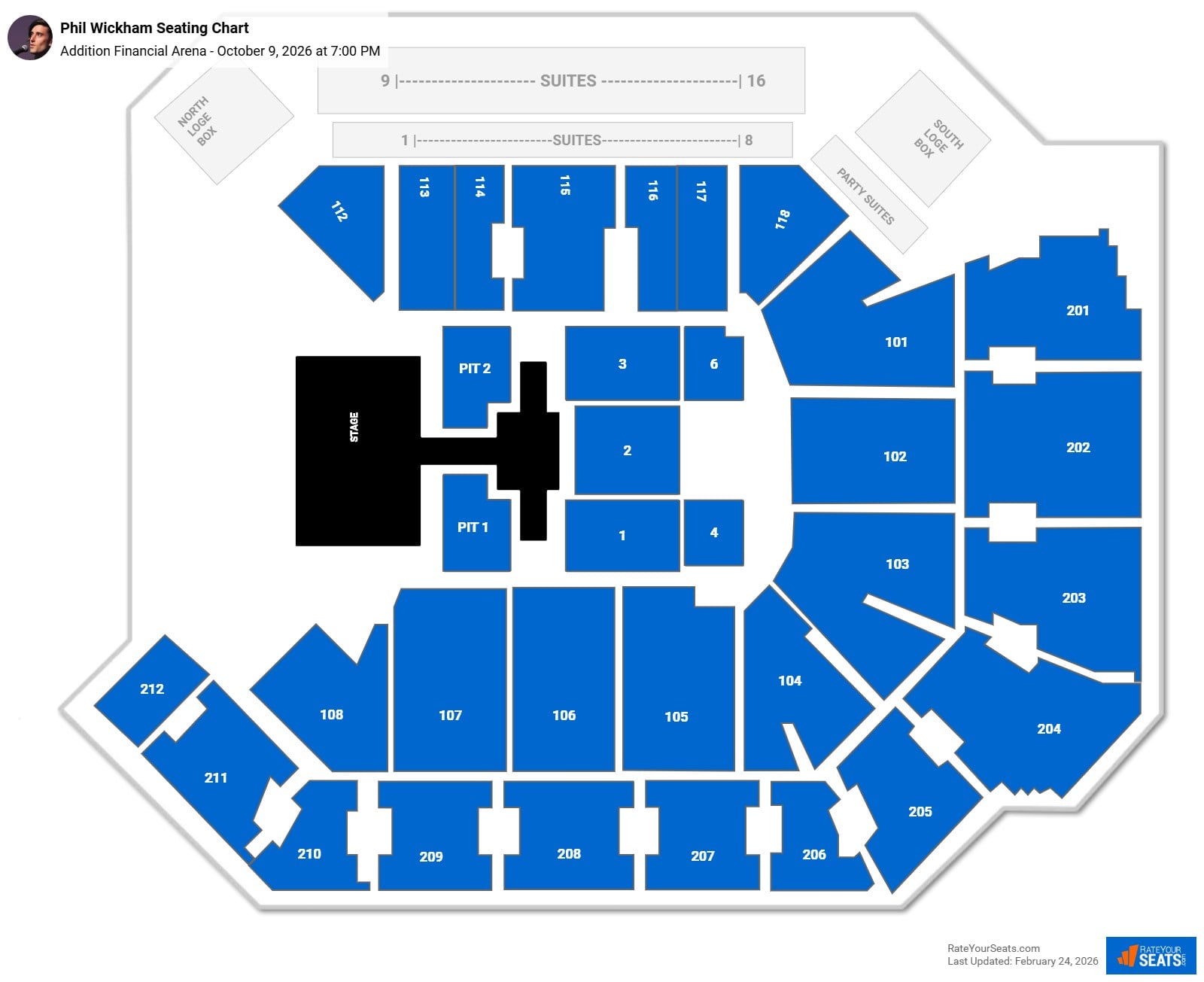 Phil Wickham seating chart Addition Financial Arena