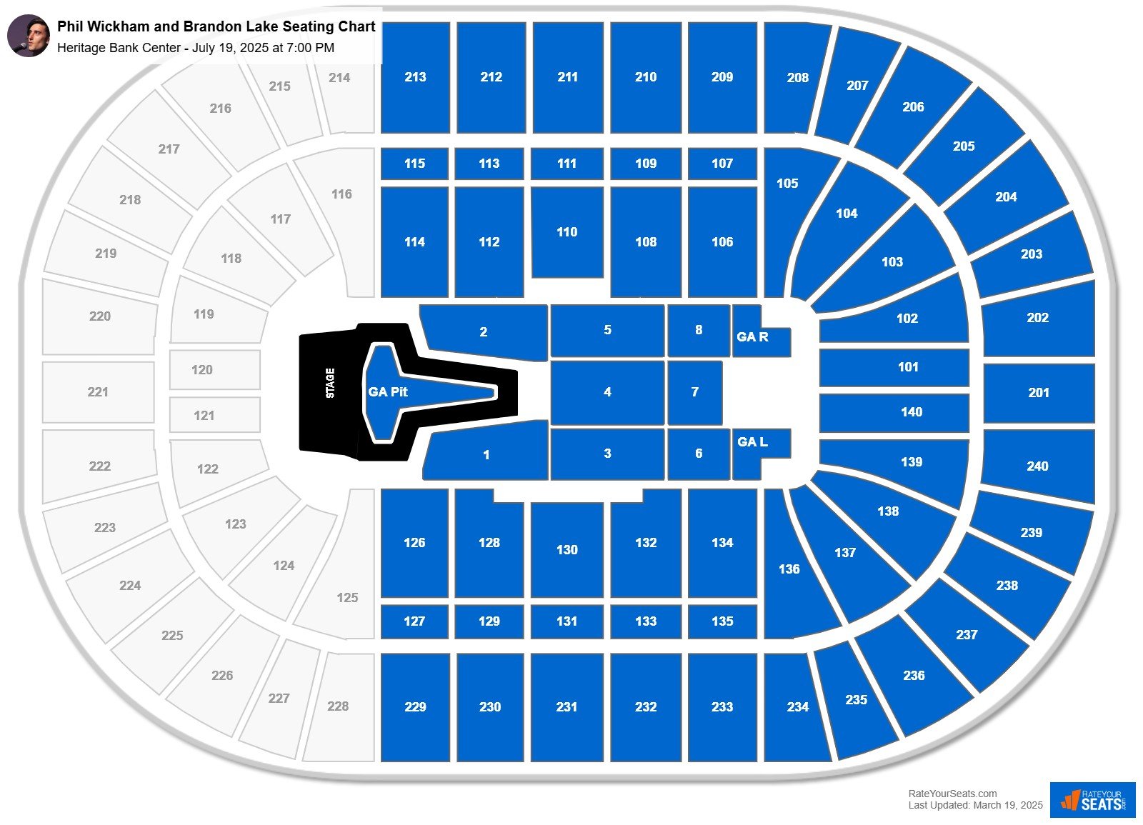 Phil Wickham and Brandon Lake seating chart Heritage Bank Center