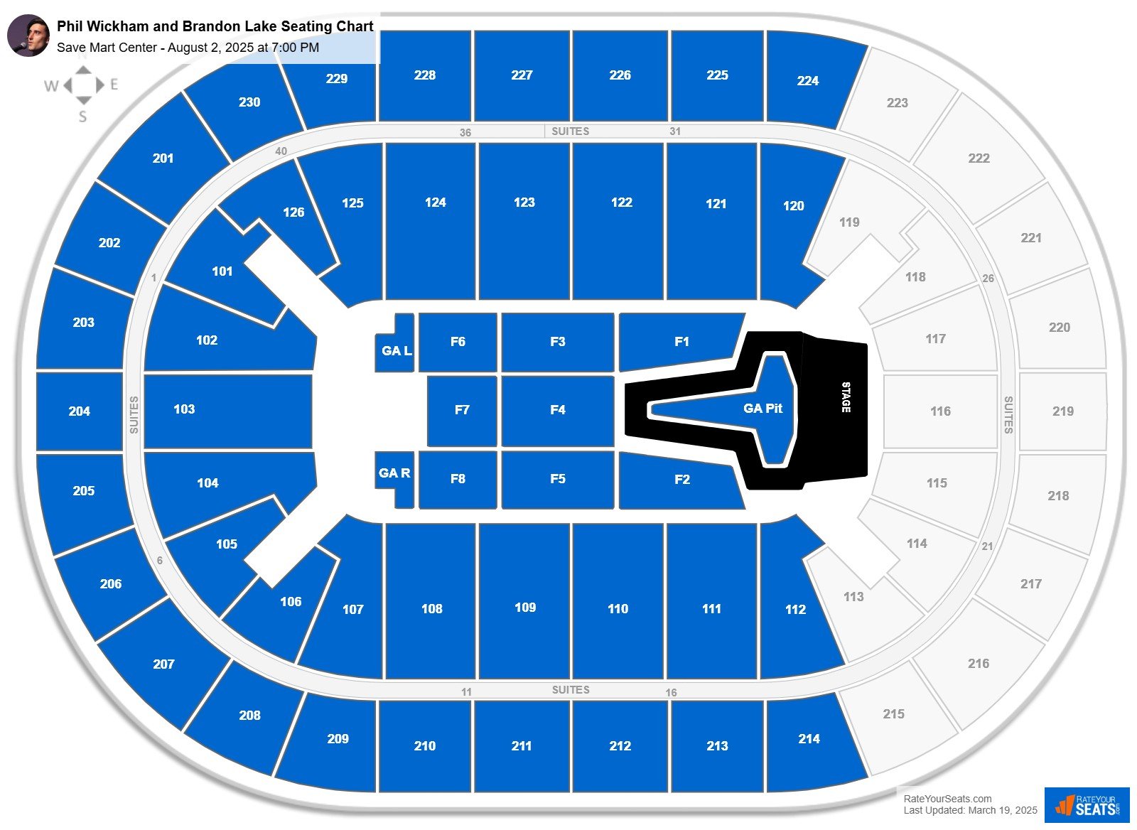 Phil Wickham and Brandon Lake seating chart Save Mart Center