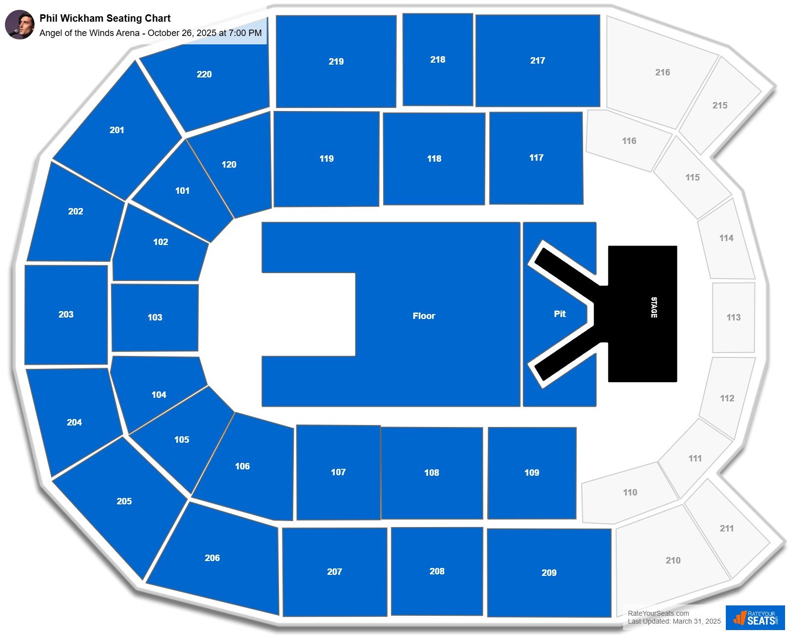 Air1 Worship Now - Phil Wickham, Charity Gayle, and Josh Baldwin seating chart Angel of the Winds Arena