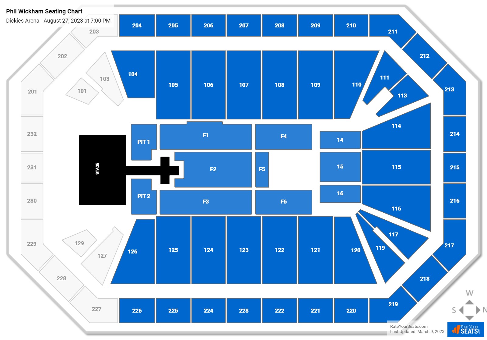 Phil Wickham and Brandon Lake seating chart Dickies Arena