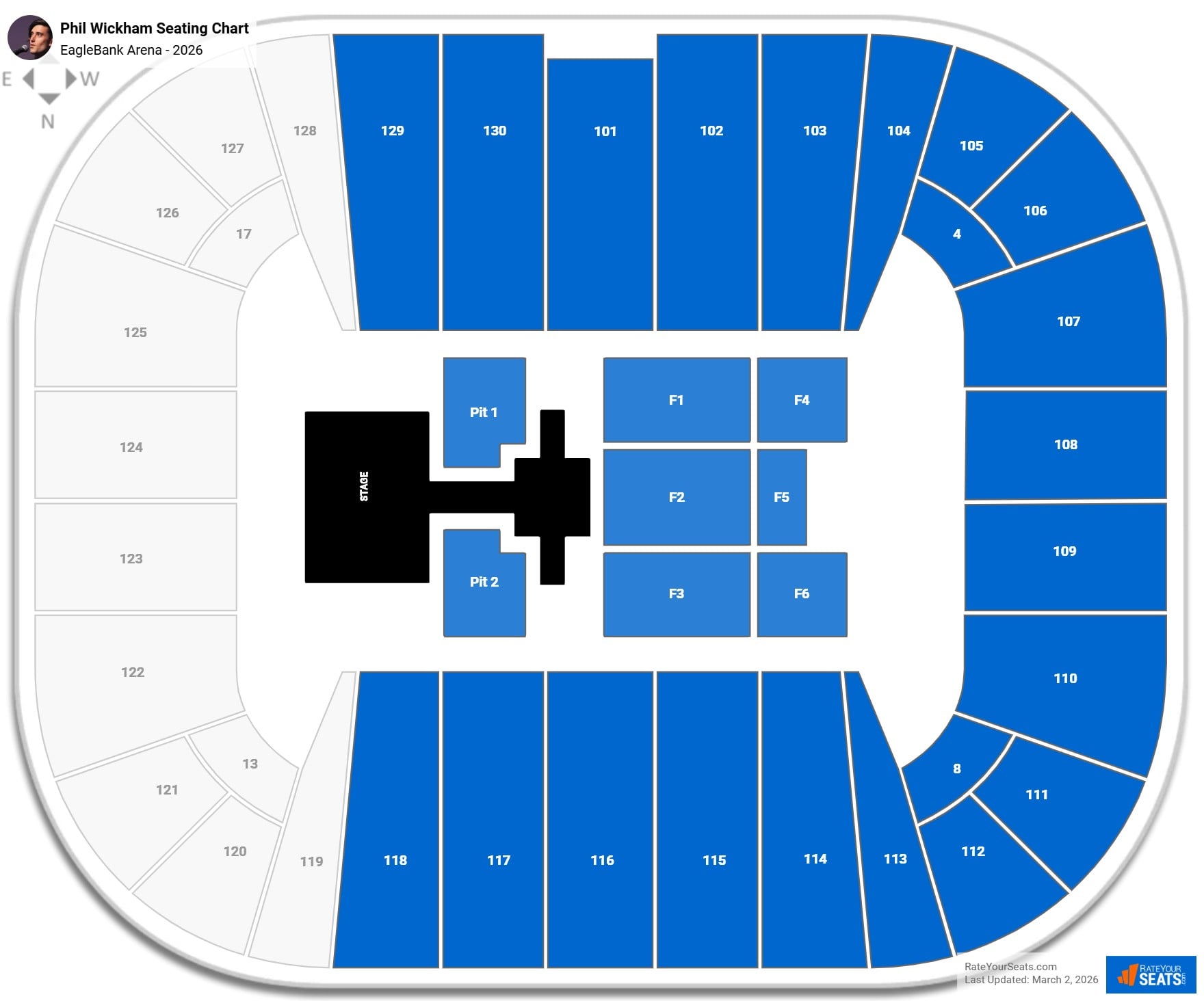 Phil Wickham seating chart EagleBank Arena