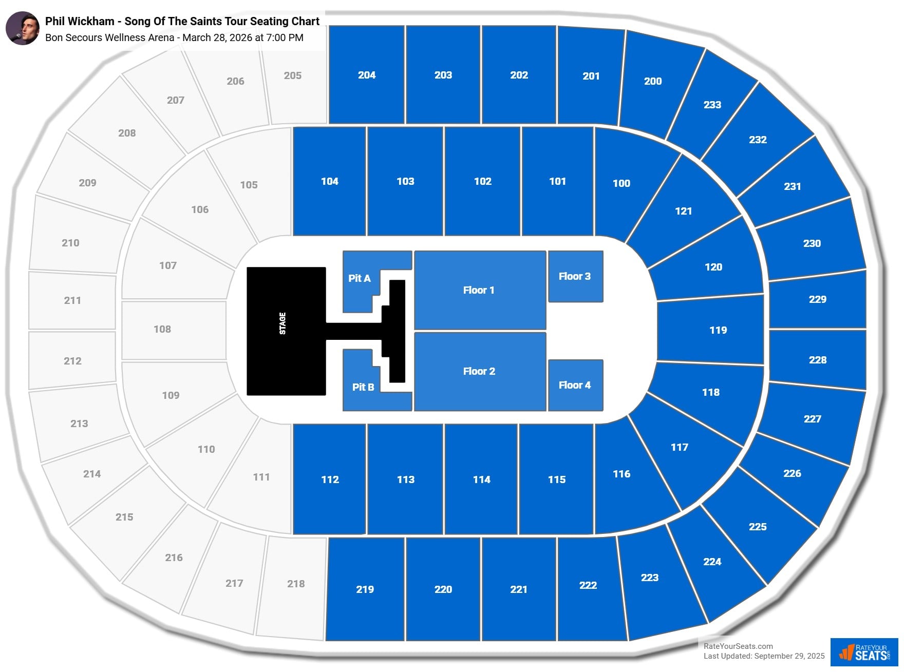 Phil Wickham - Song Of The Saints Tour seating chart Bon Secours Wellness Arena